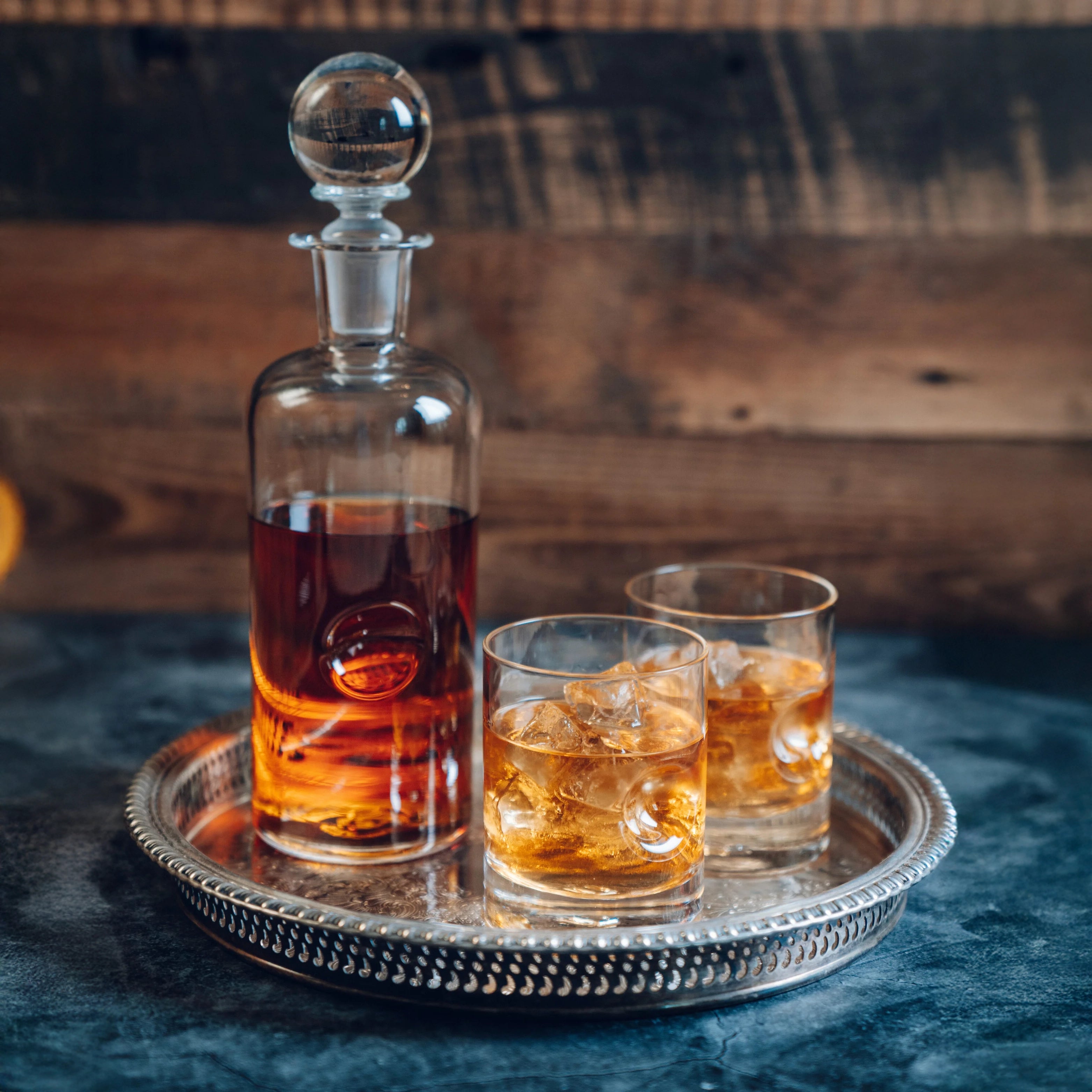 Oklahoma Handblown Whiskey Decanter