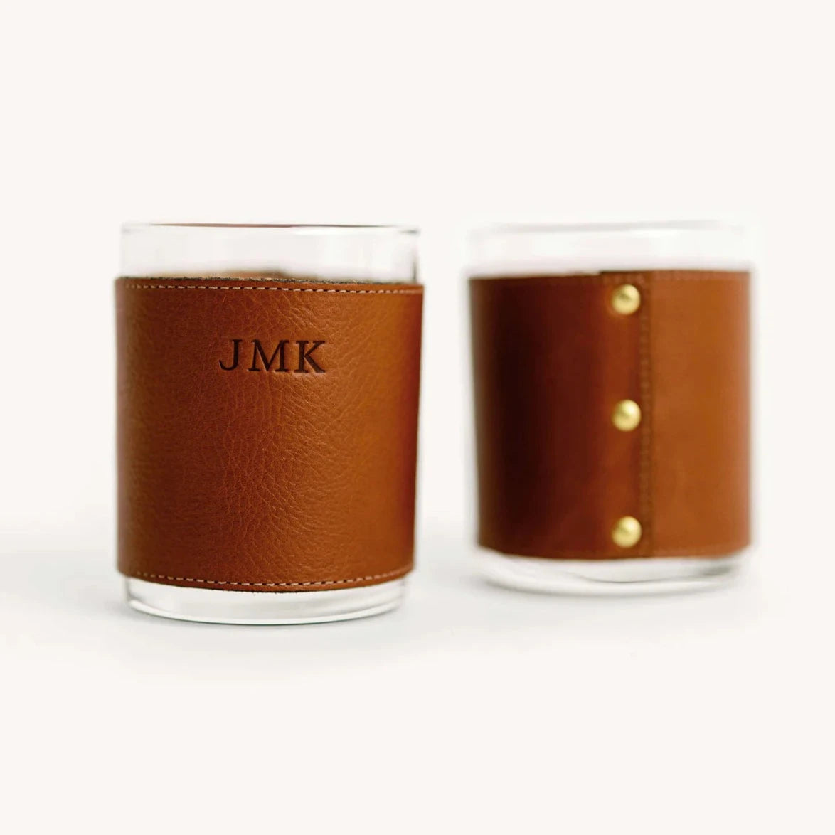 Rocks Glasses (2) with Leather Sleeve