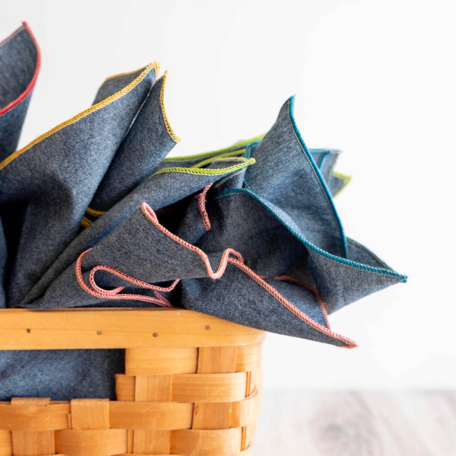 Denim Chambray Dinner Napkins Set of 8