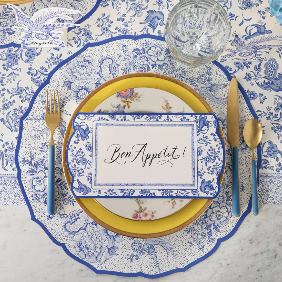 Regal Peacock Table Card - Blue