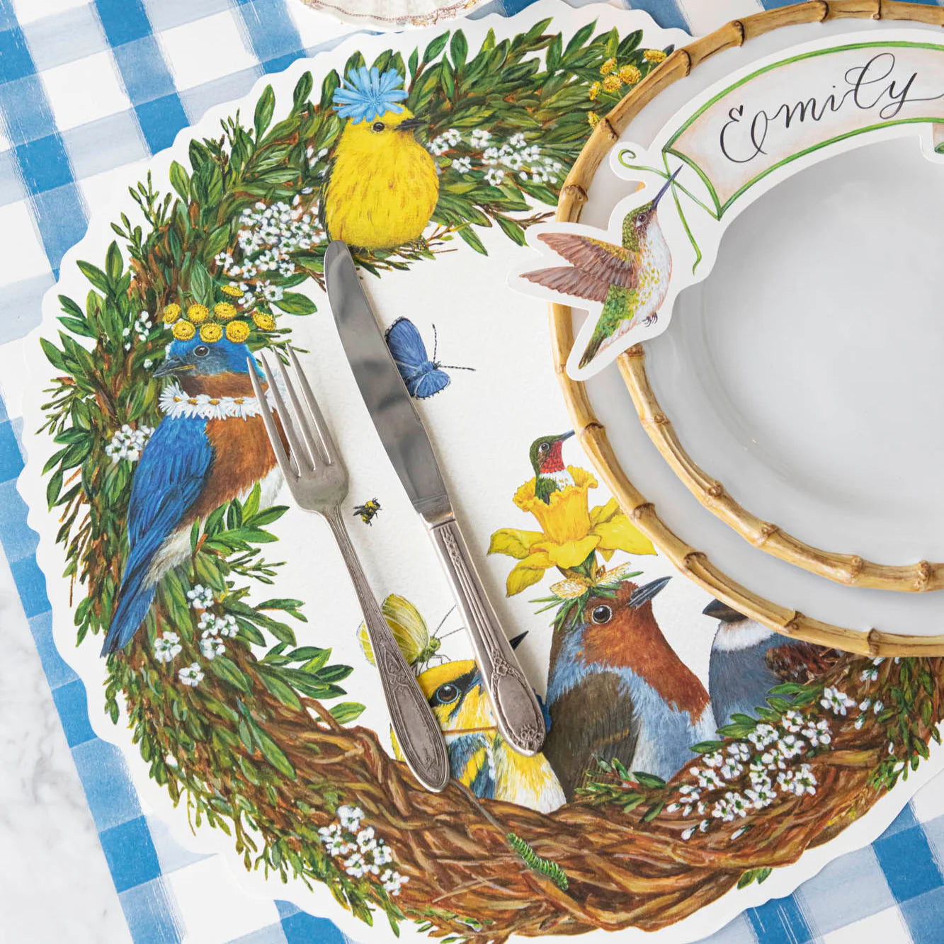 Songbirds Wreath Placemat