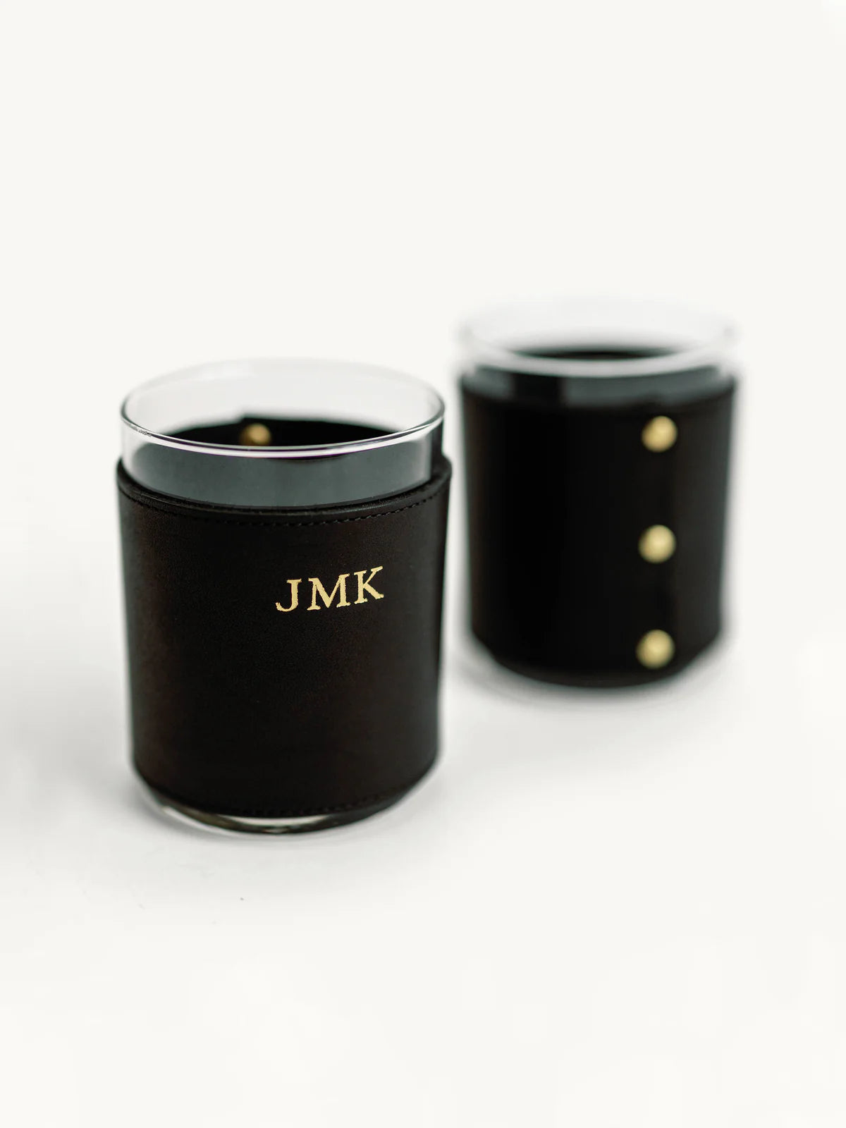 Rocks Glasses (2) with Leather Sleeve