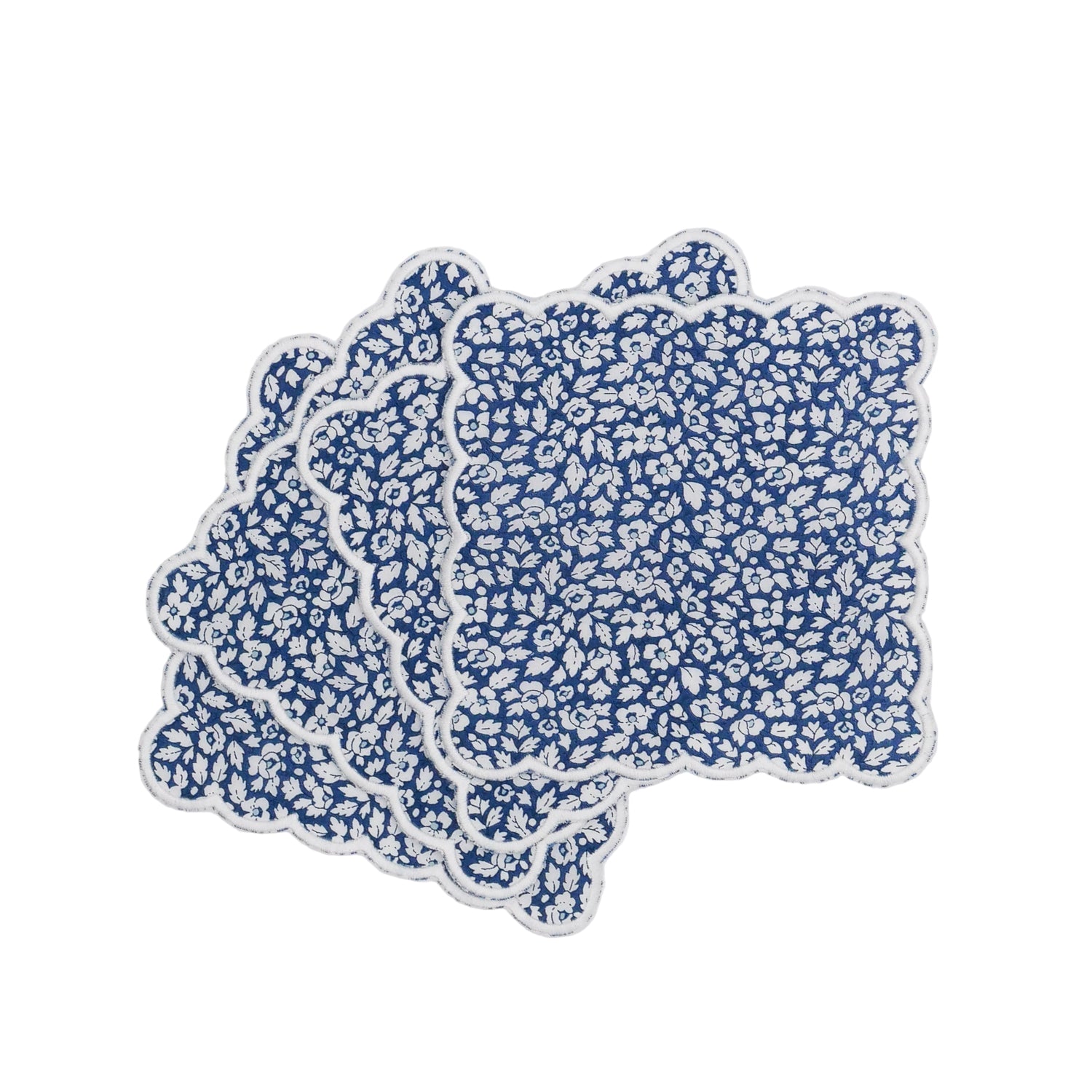 Feather Meadow Cocktail Napkin - Blue