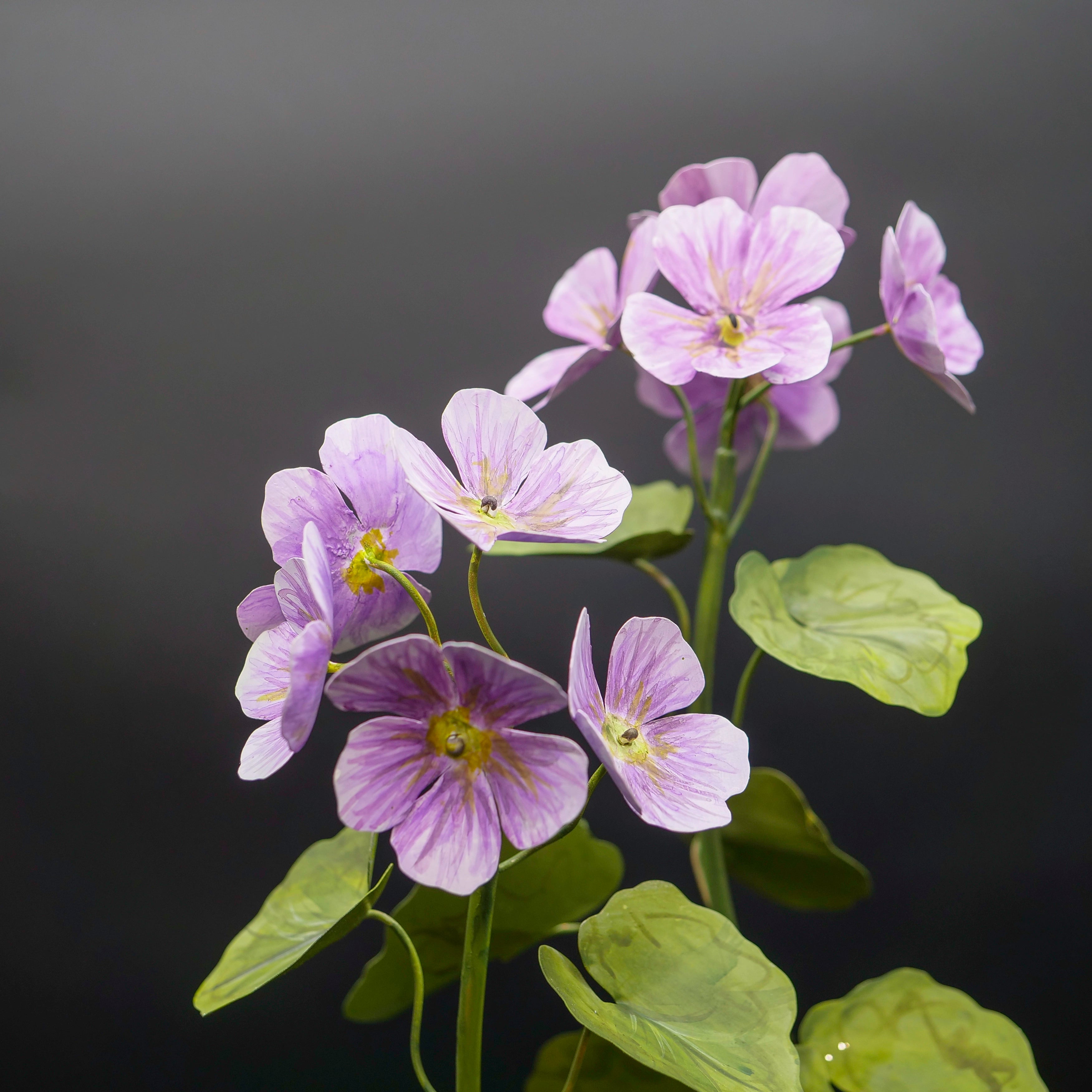 Tole Sculptural Flower -- Two-Stem Geranium