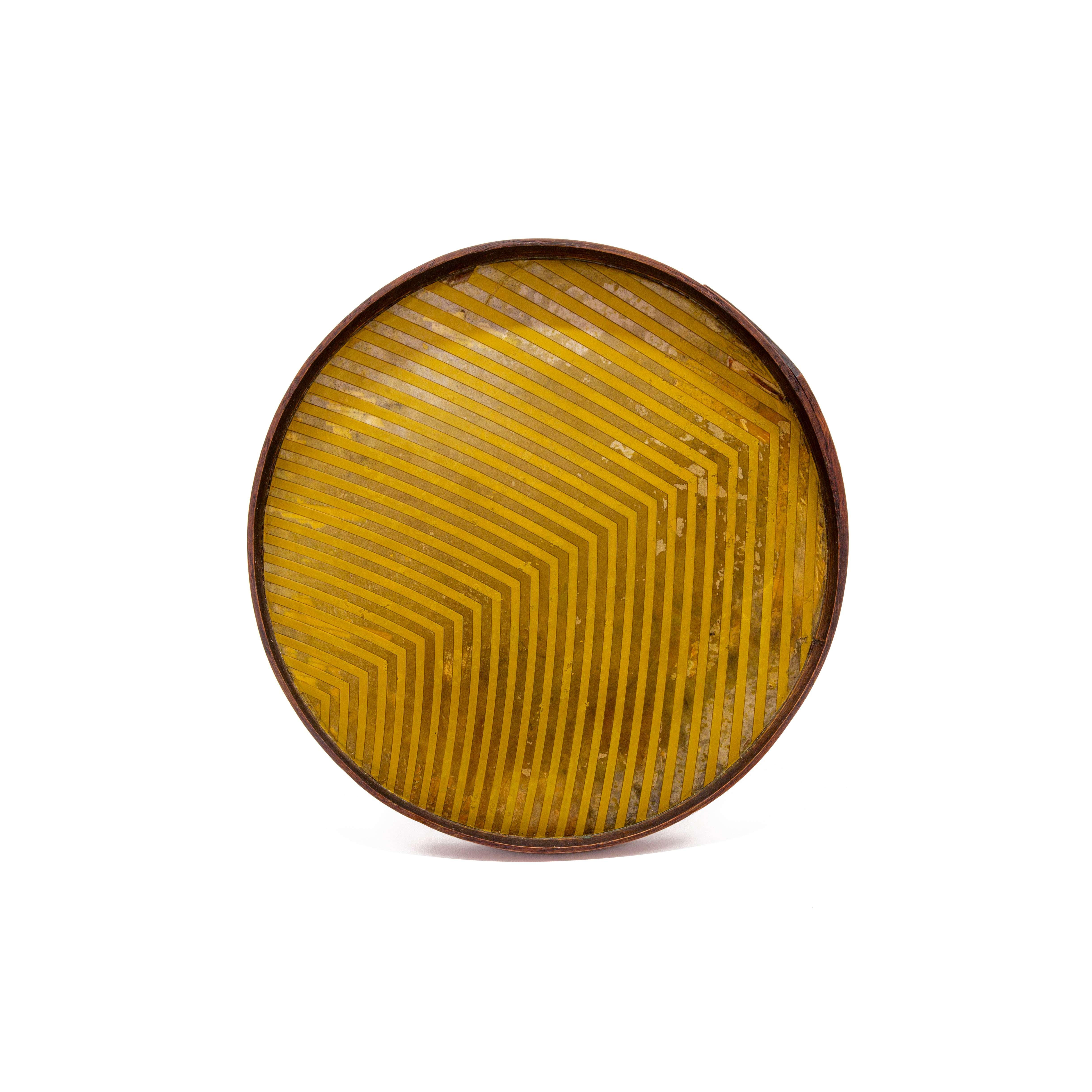 Round Green Chevron Tray (D903)