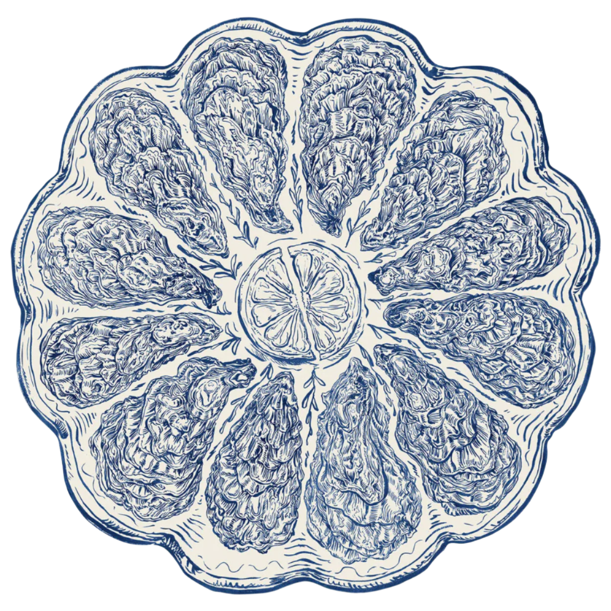 Blue Oyster Die Cut Placemat