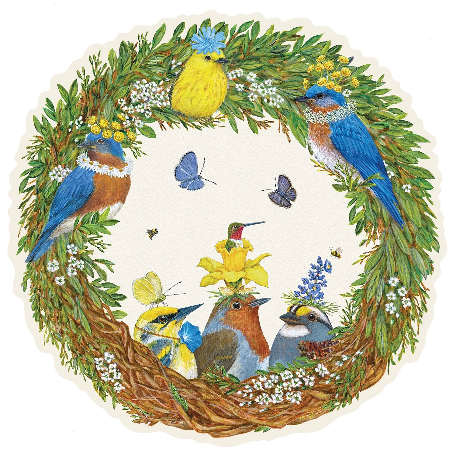 Songbirds Wreath Placemat