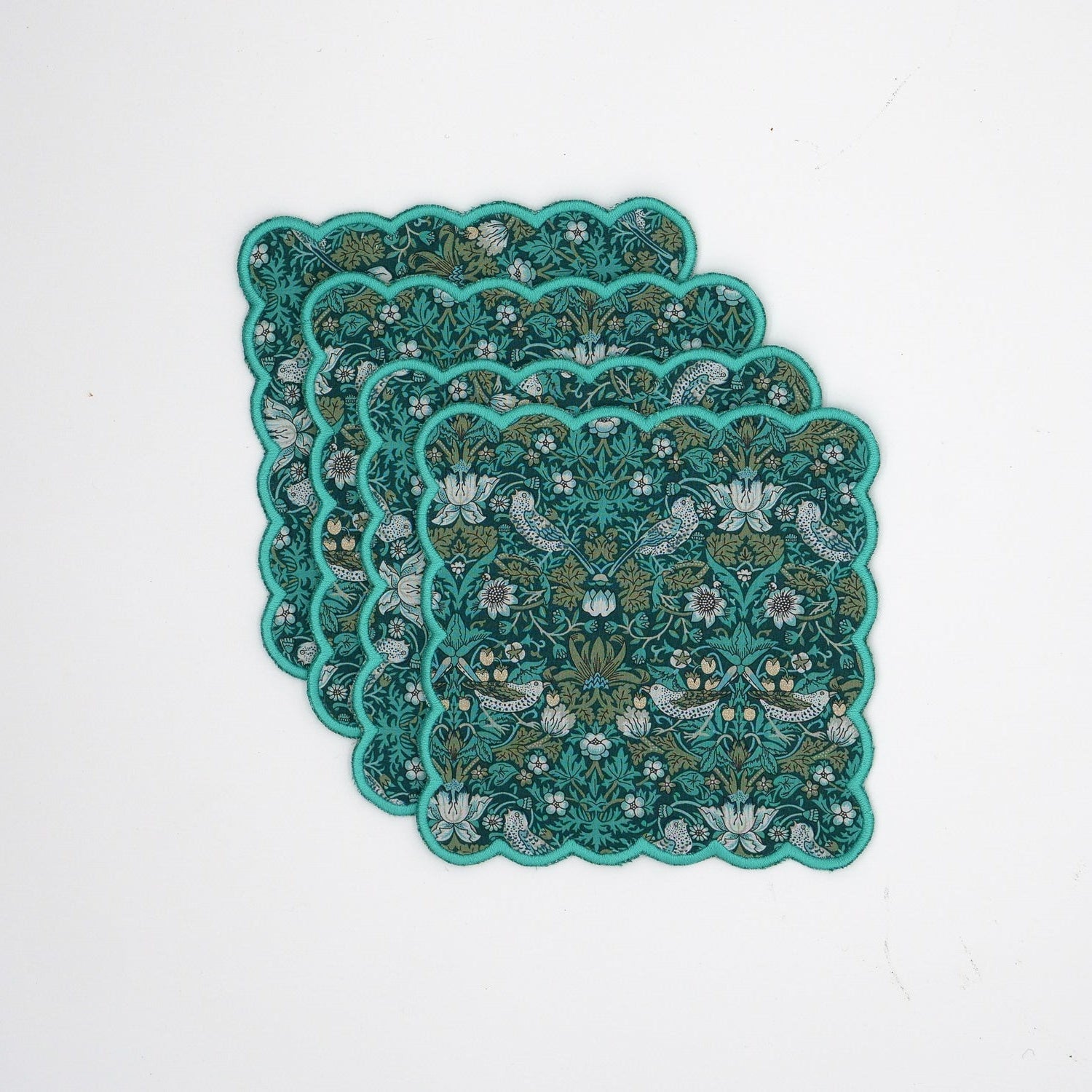 Liberty Strawberry Thief Cocktail Napkins Teal