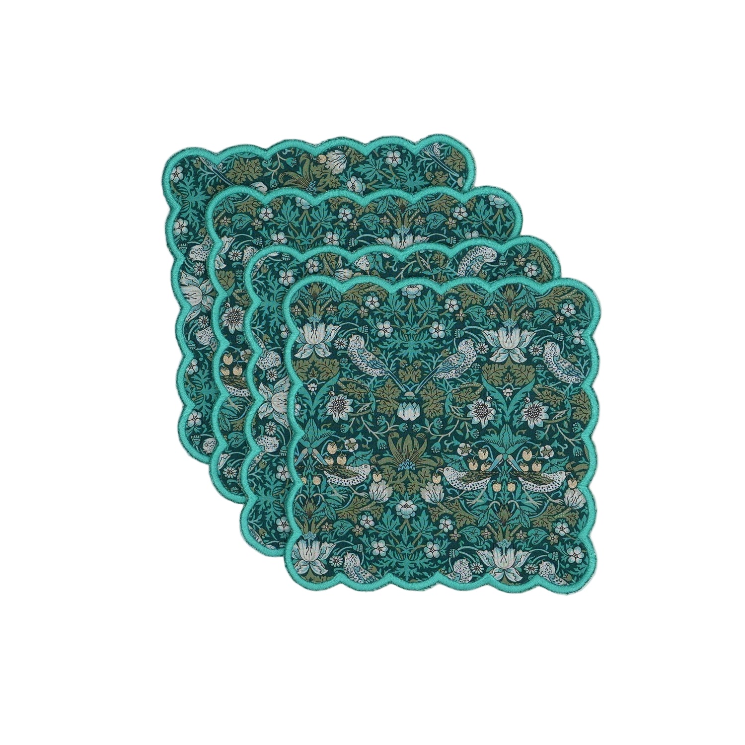 Liberty Strawberry Thief Cocktail Napkins Teal