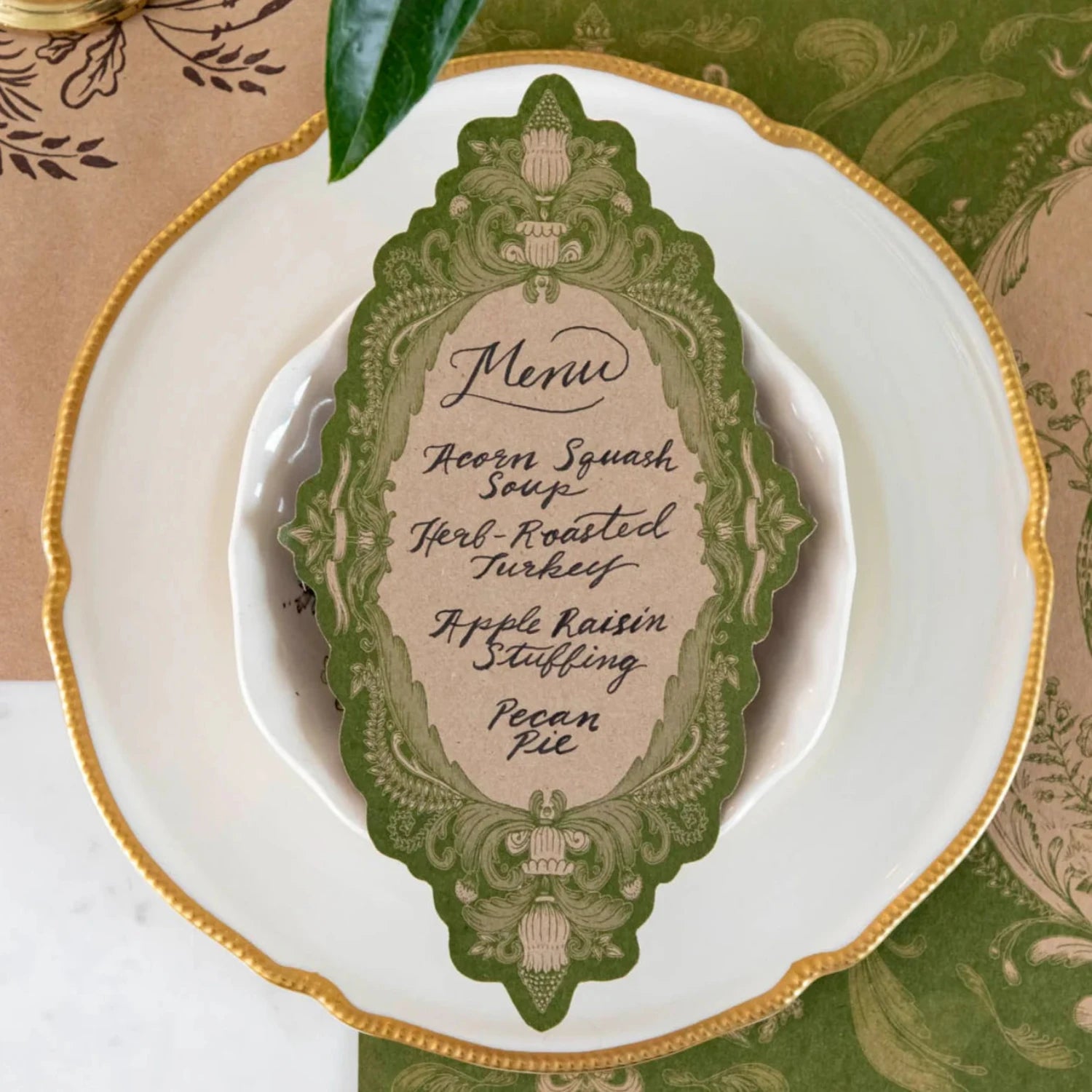 Fable Toile Table Accent - Moss