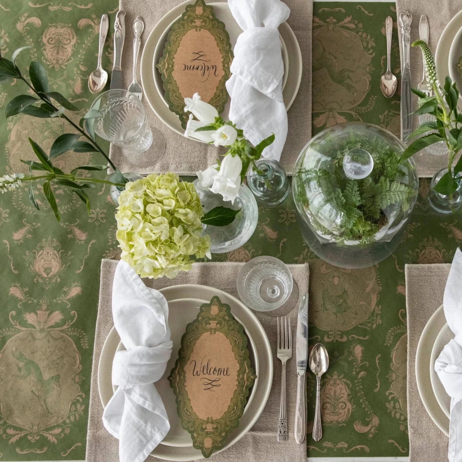 Fable Toile Table Accent - Moss