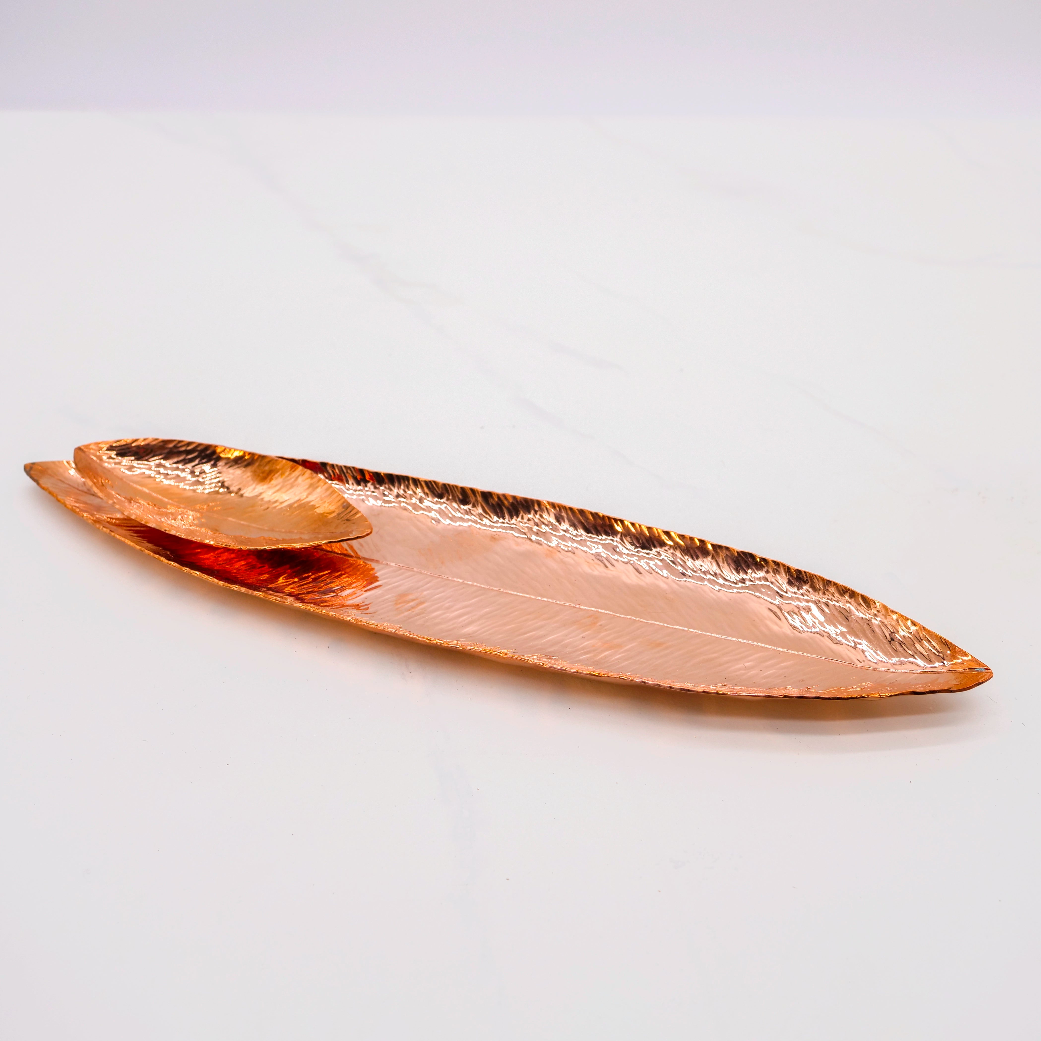 Copper Olive Serving Tray and Pit Holder