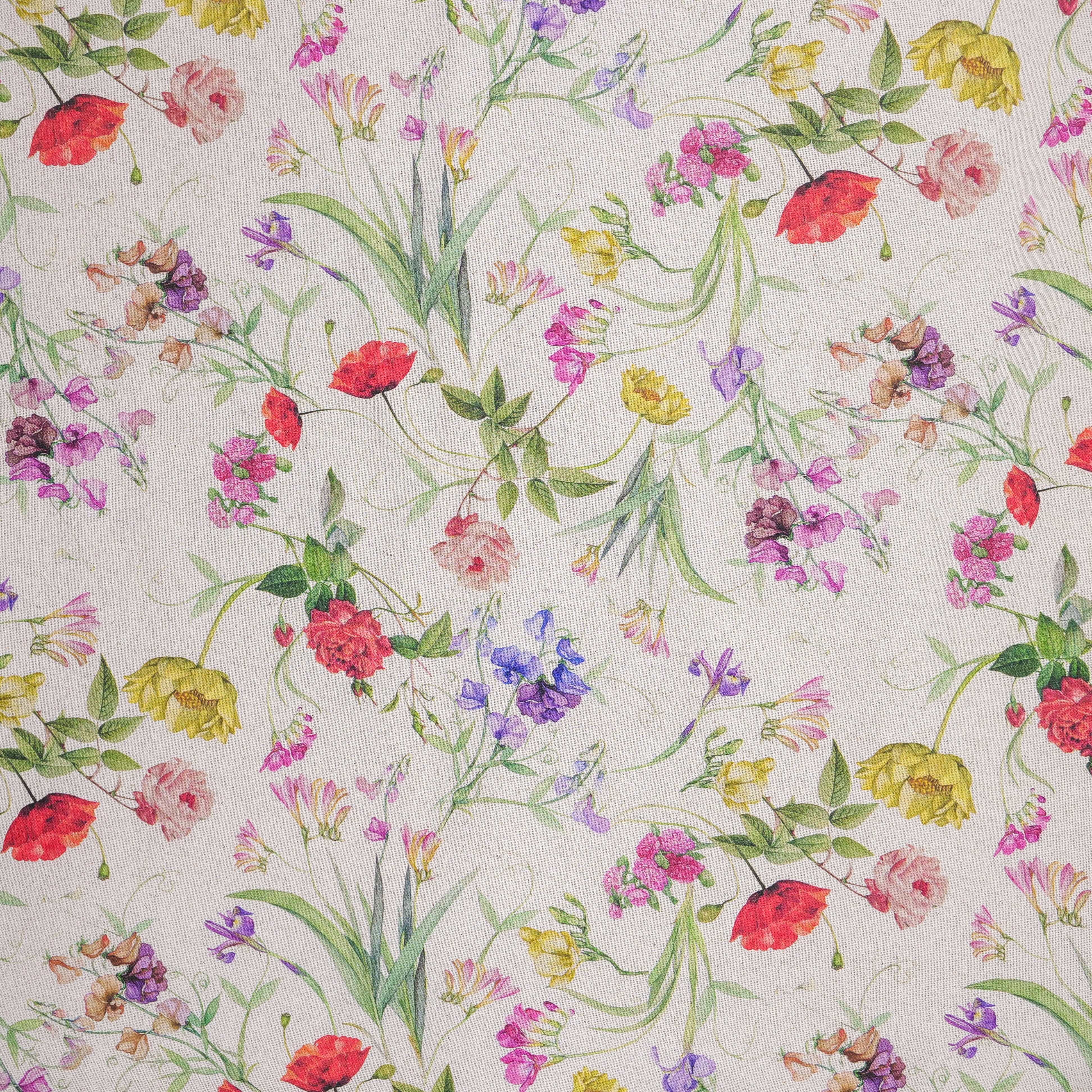 Spanish Floral Linen Napkins 18 X 18