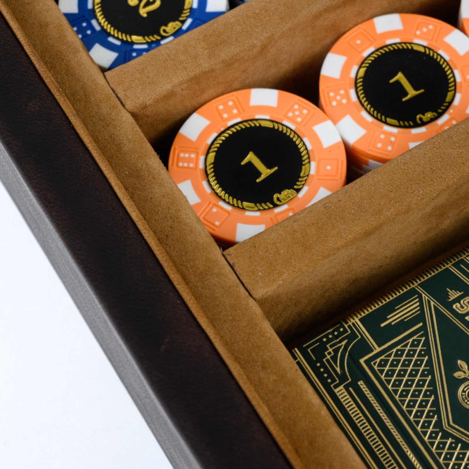 Poker Set in Camel and Chocolate Brown