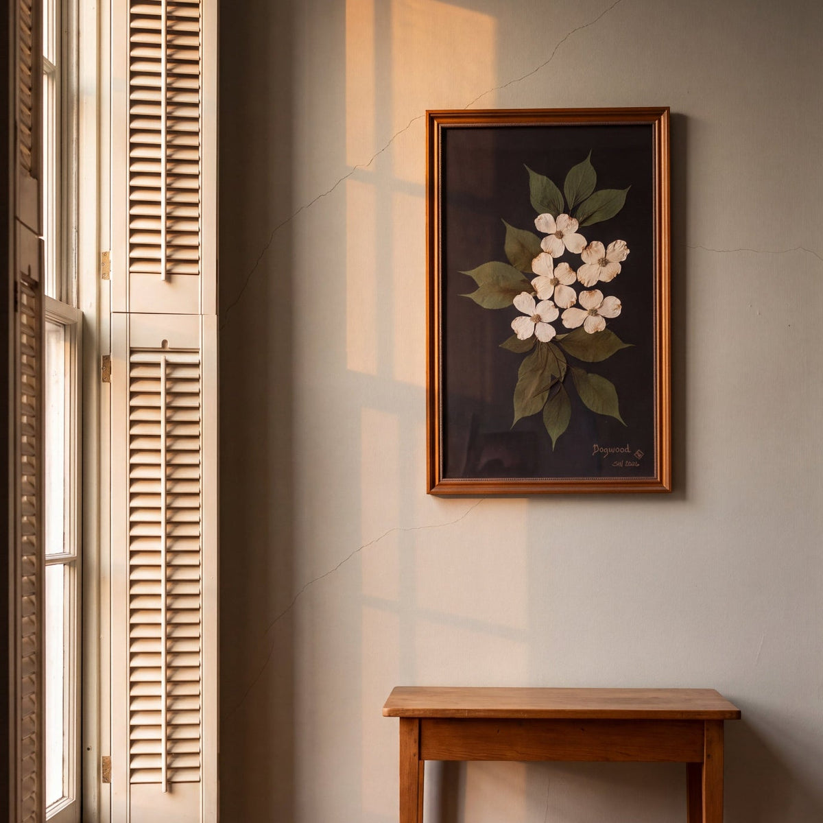 Pressed flower - Dogwood on Wall