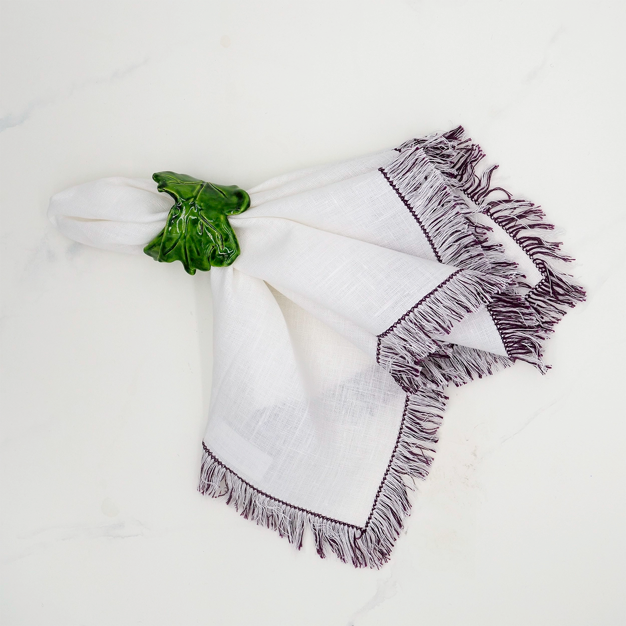 Hand Knotted Fringe Dinner Napkins