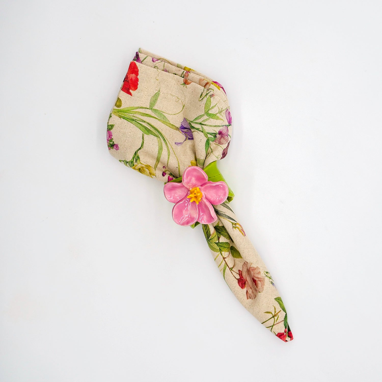 Spanish Floral Linen Napkins 18 X 18