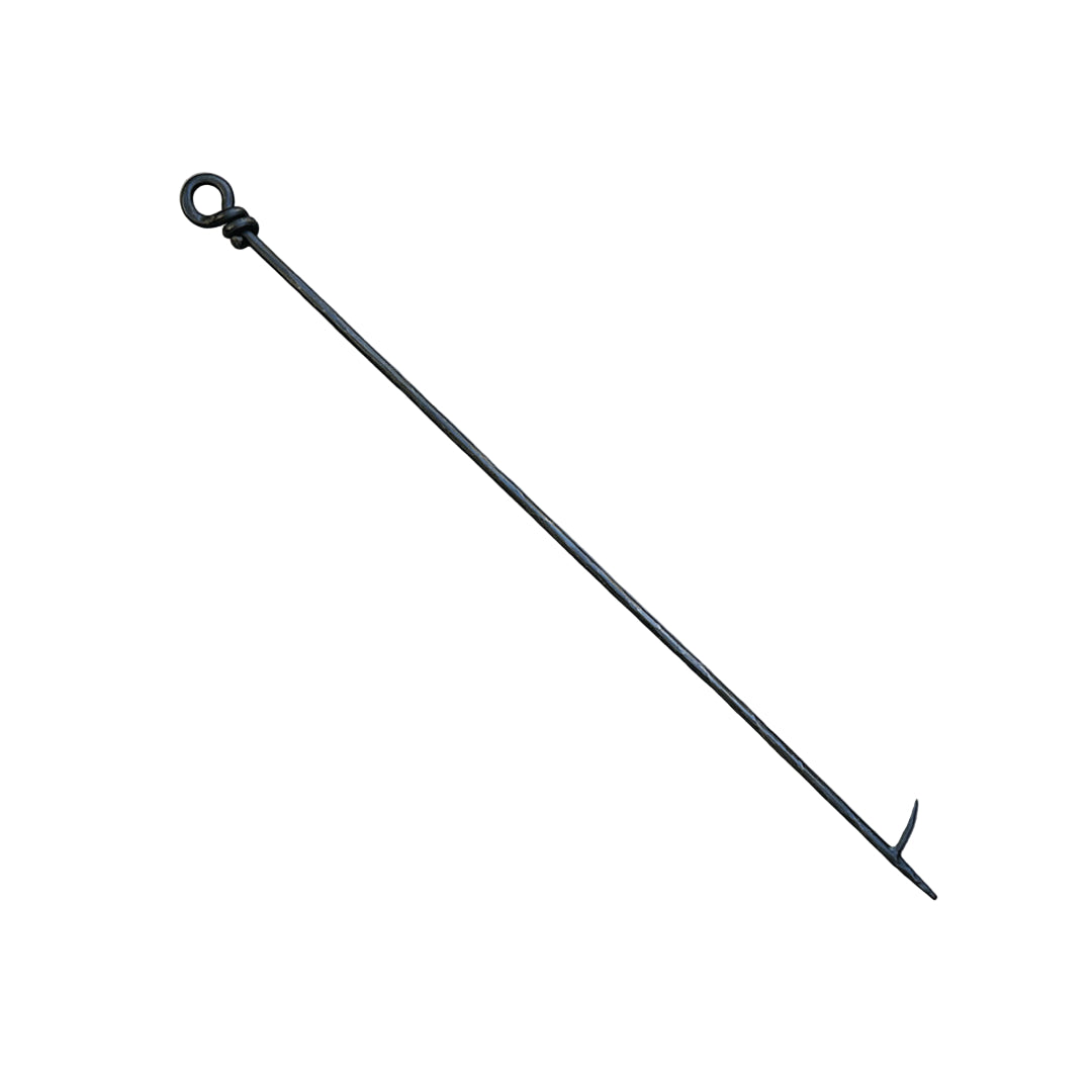 Black hand hammered fire poker