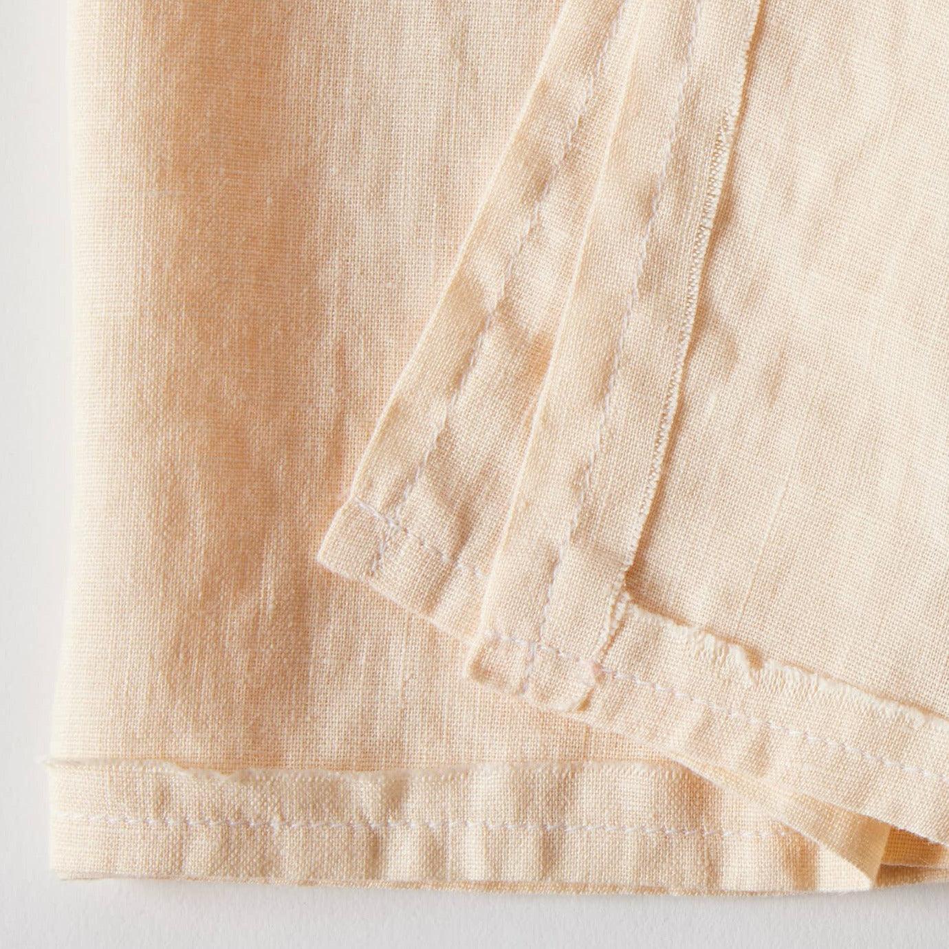 Celina Mancurti Nude Linen Napkin Stitching Detail