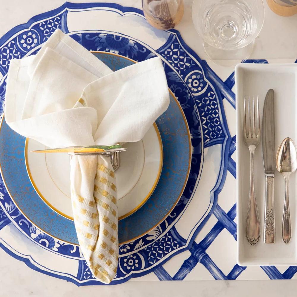 Blue Lattice Placemat pad of 24 - Southern Crafted