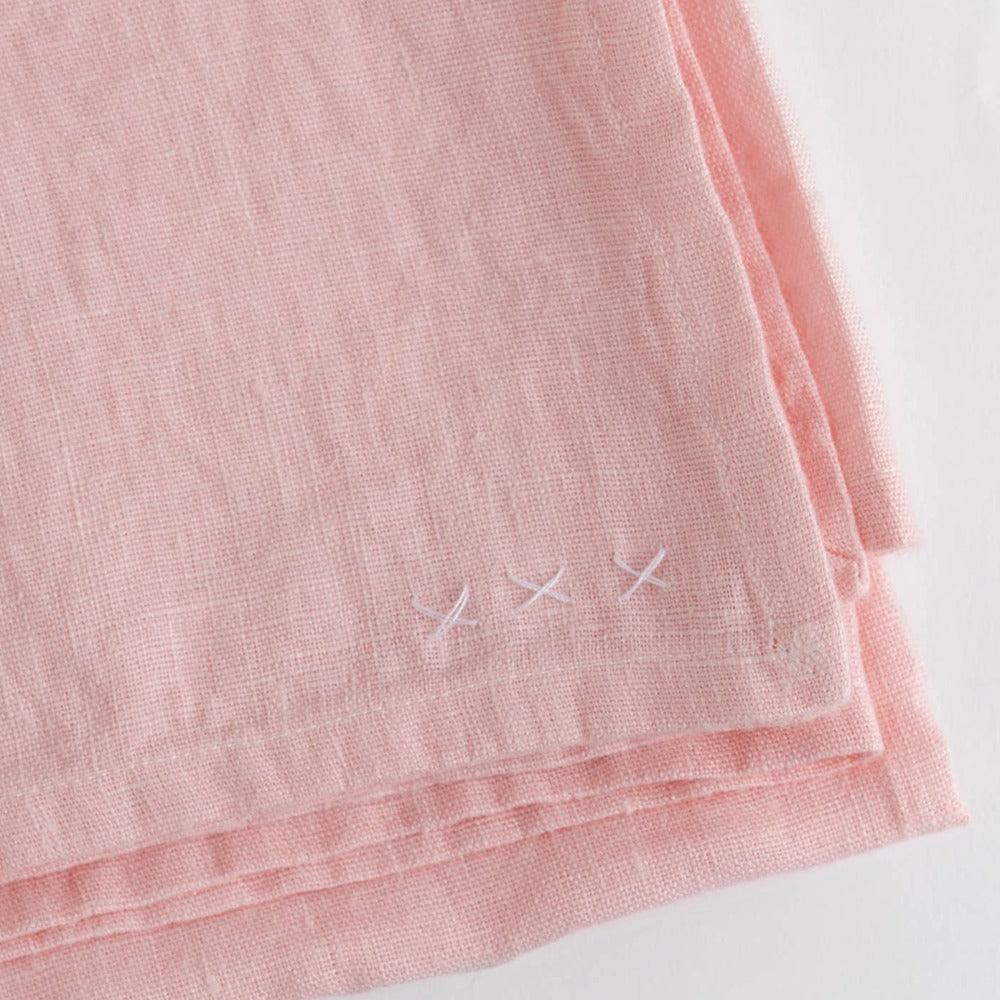 Bohemian Tablecloth- Light Pink Linen 55x110 - Southern Crafted
