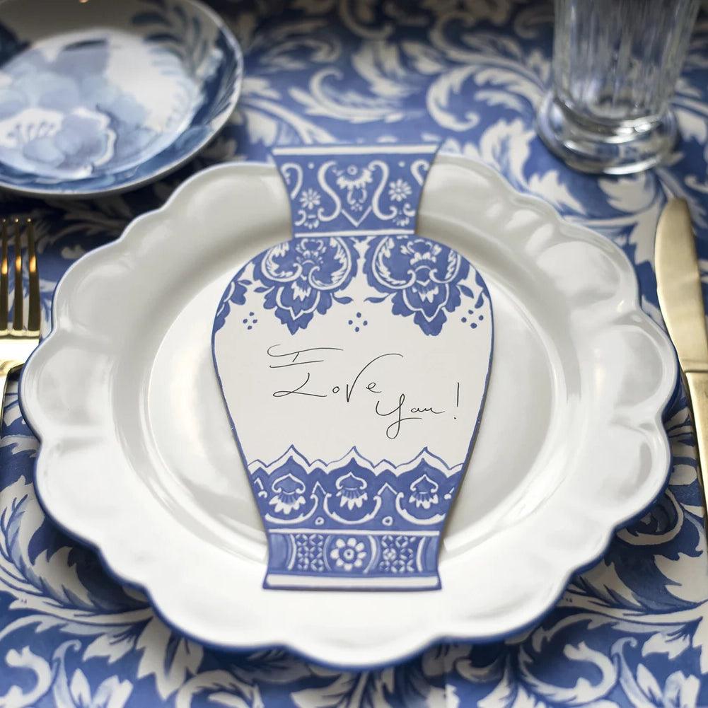 China Blue Vase Table Accent Pack of 12 - Southern Crafted