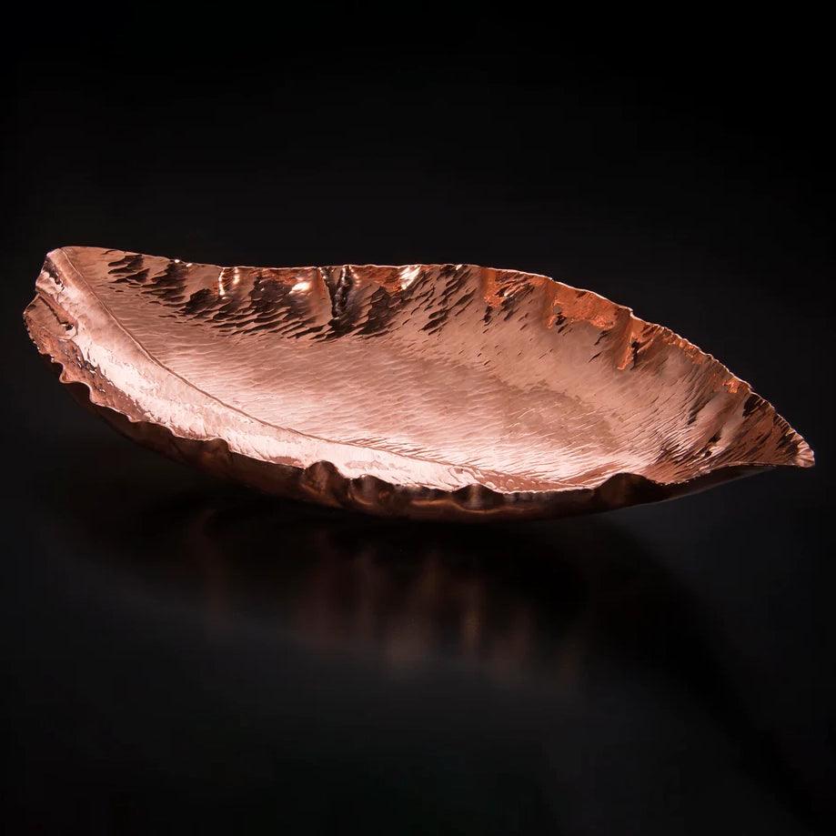 Copper magnolia leaf bowl by Ben and Lael