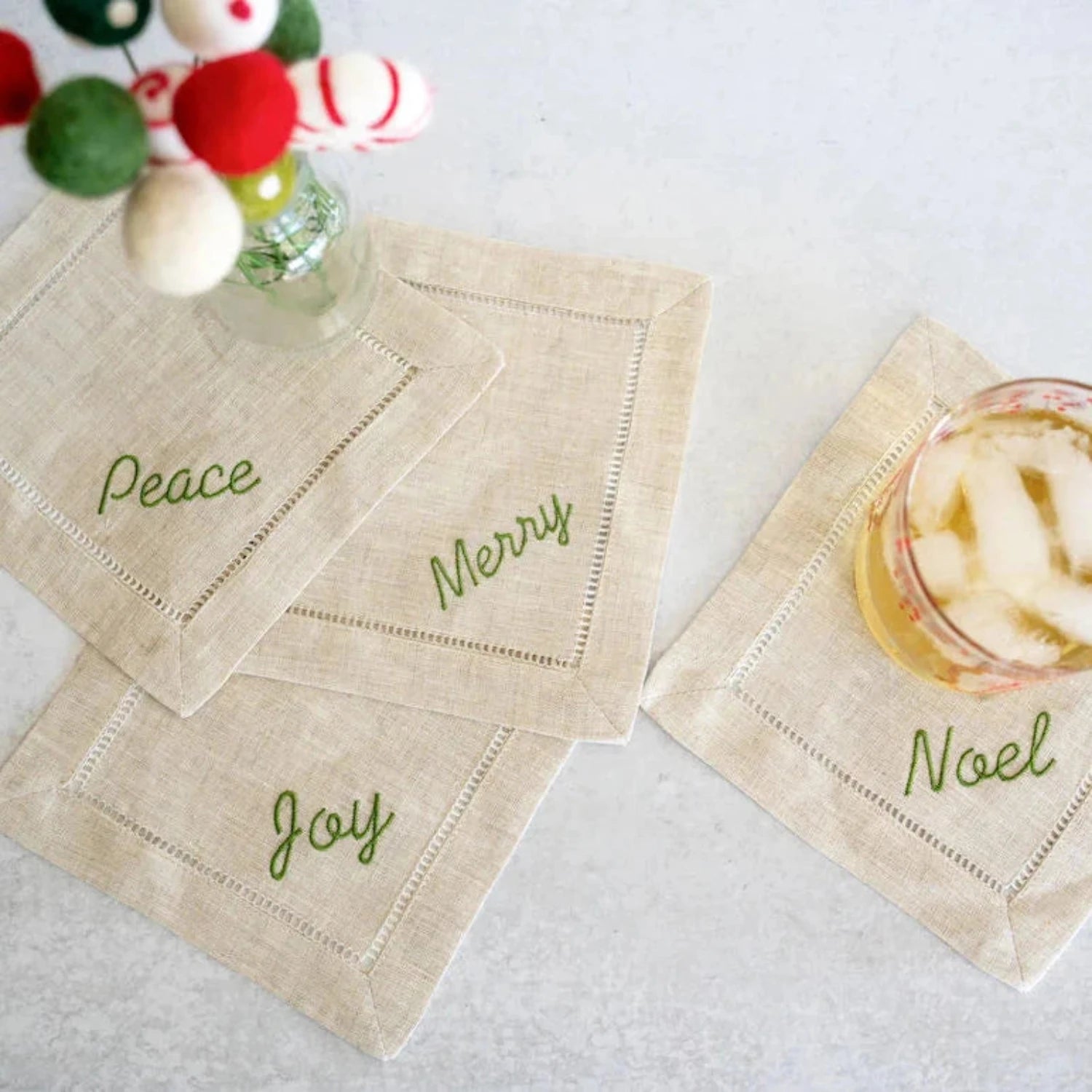 Festive Linen Coasters