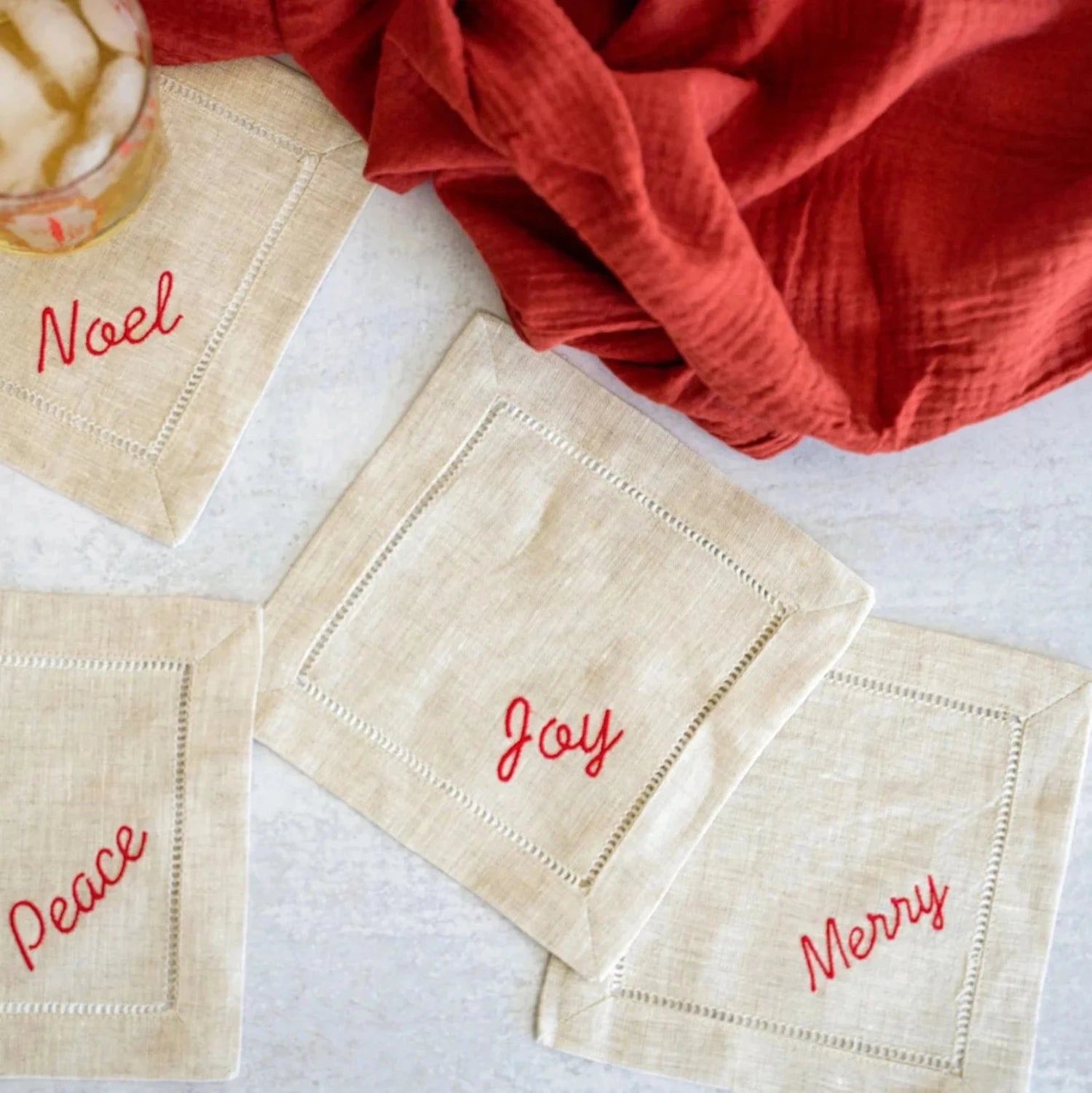 Festive Linen Coasters