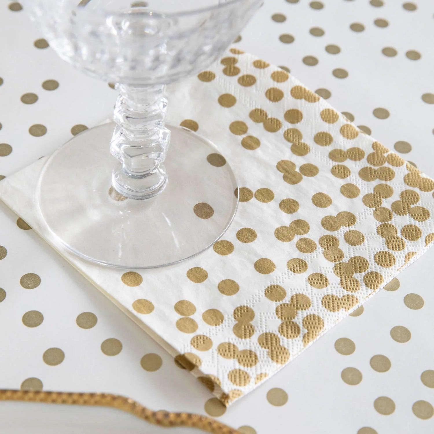 Gold Confetti Cocktail Napkins Pack of 20 - Southern Crafted
