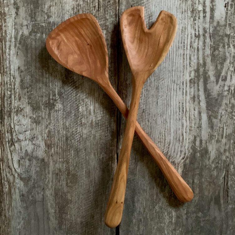 Handcarved Salad Servers - Southern Crafted