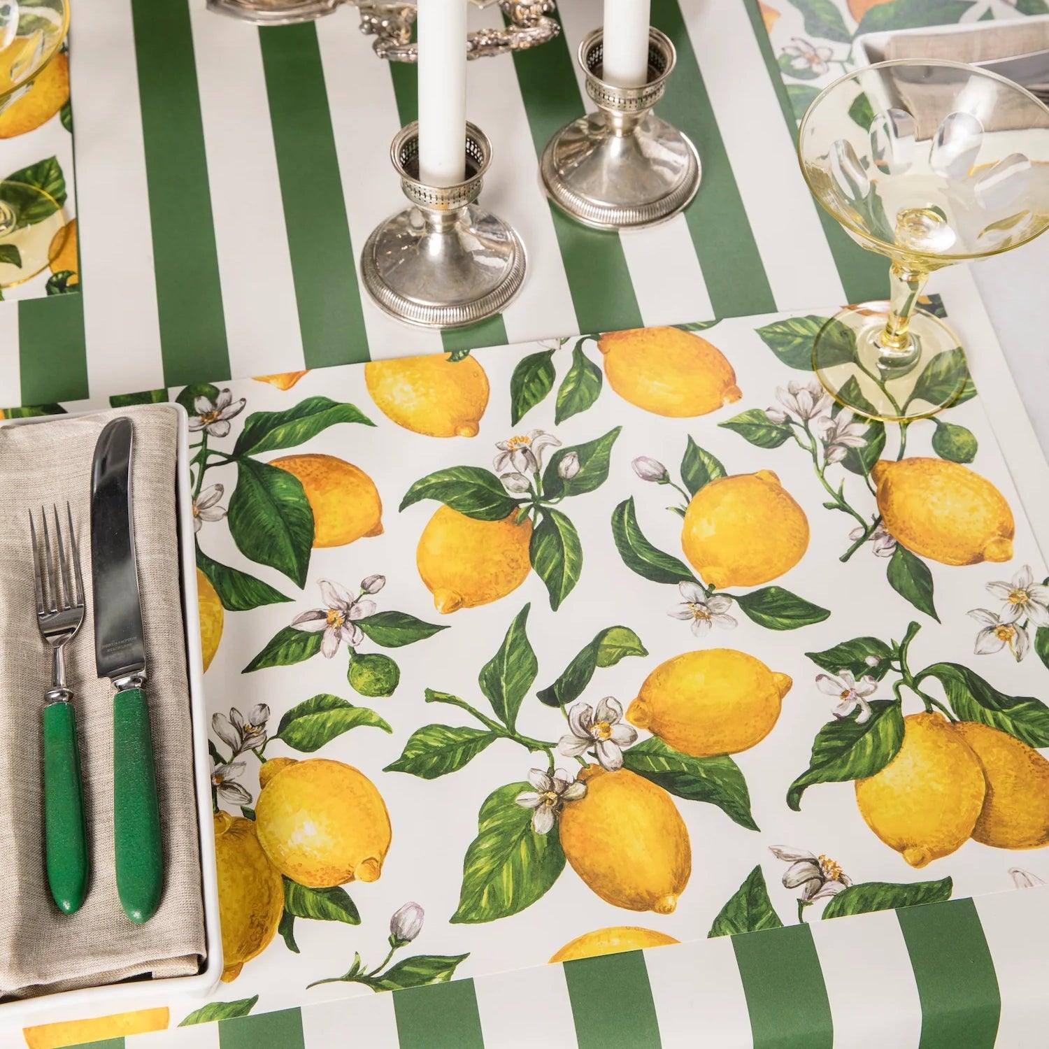 Lemons Placemats Pad 24 sheets - Southern Crafted