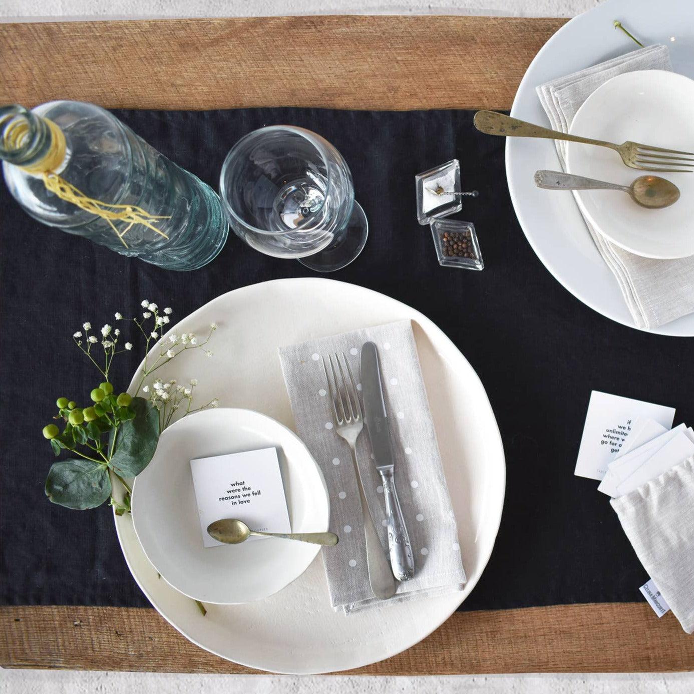 Celina Mancurti Black Table Runner Place Setting