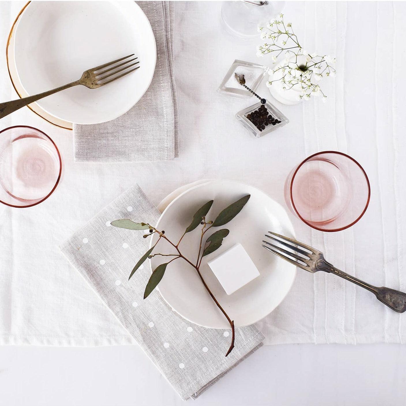 Celina Mancurti White Table Runner Place Setting