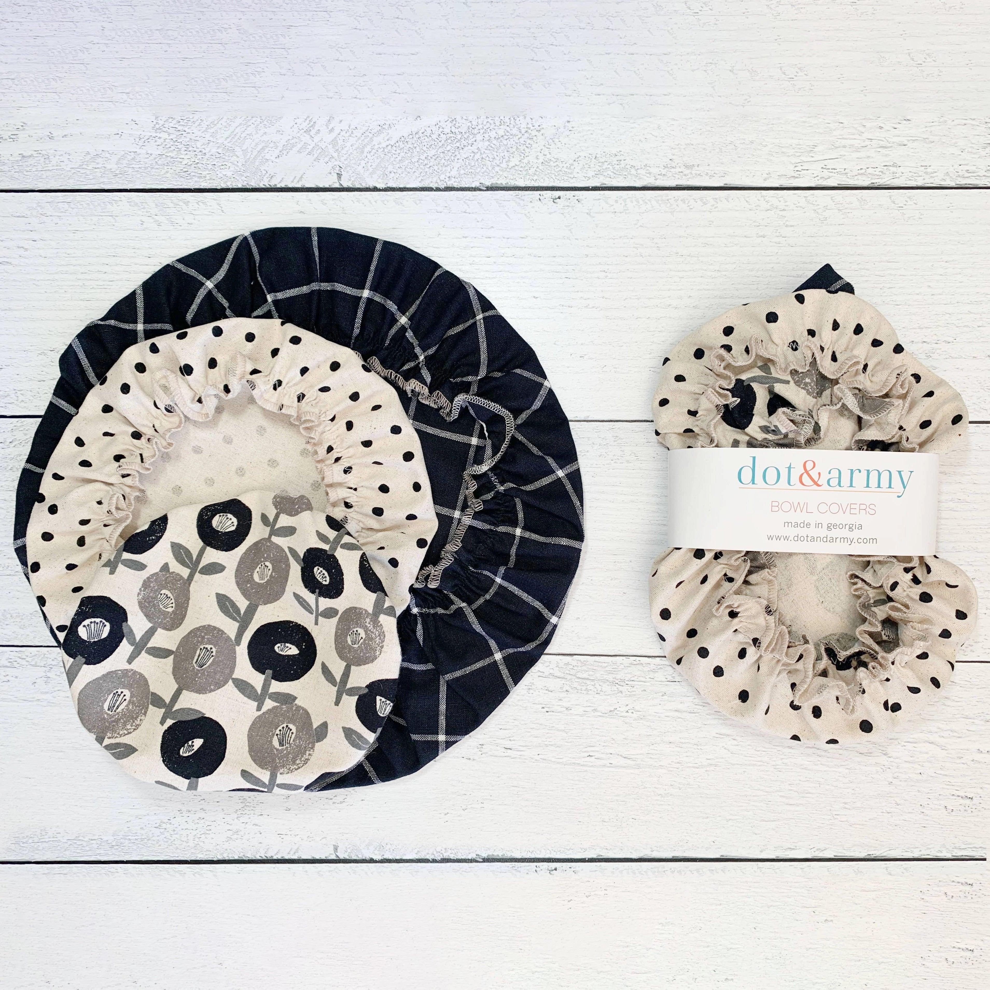 Midnight Garden Reusable Fabric Bowl Covers- set of three - Southern Crafted