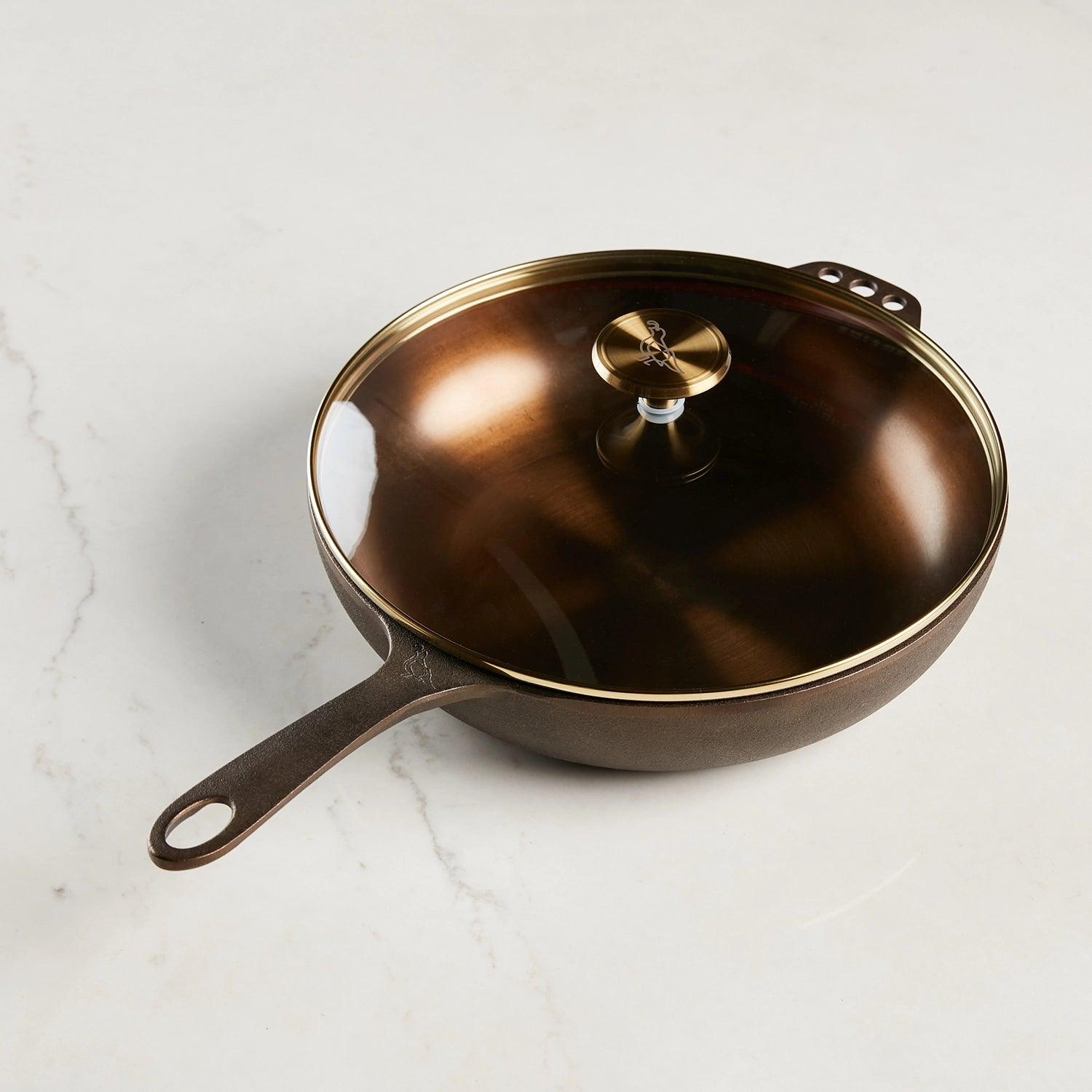 No. 11 Deep Cast Iron Skillet with Glass Lid - Southern Crafted