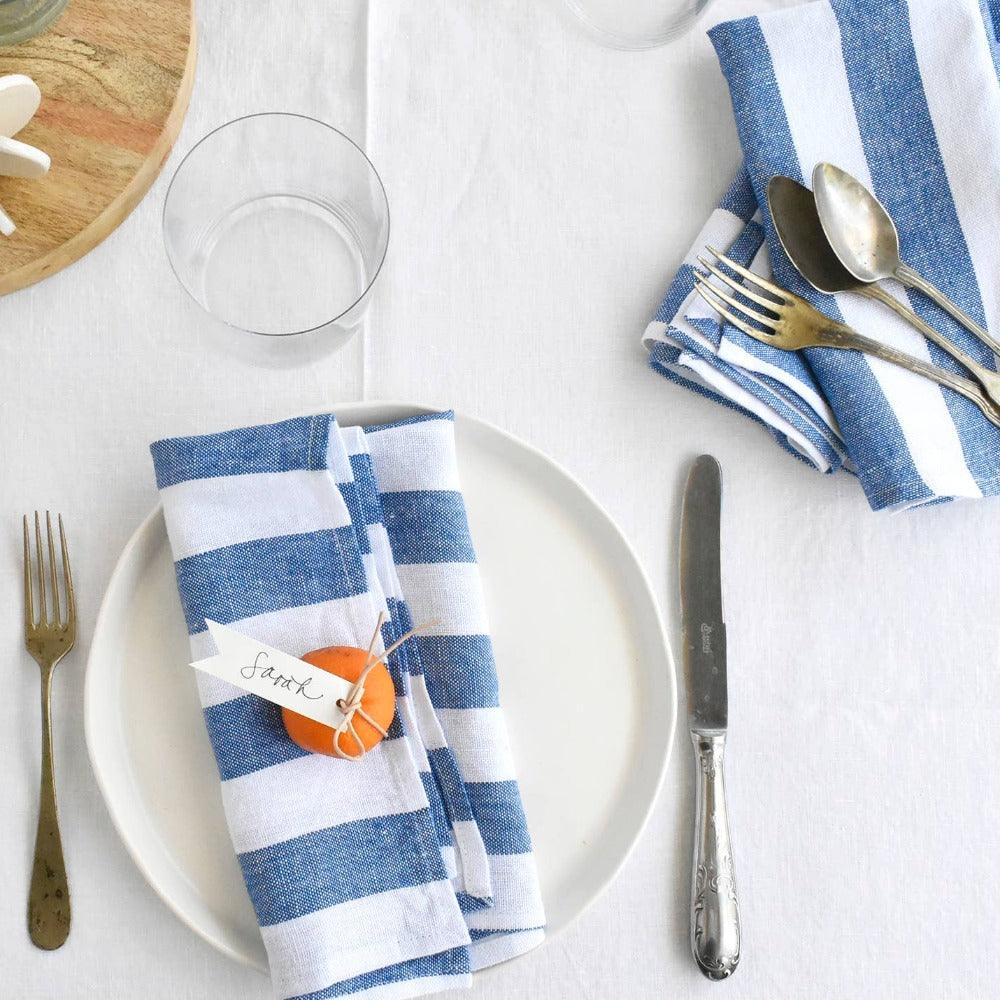 Striped Linen Napkins - Set of 2 - Southern Crafted
