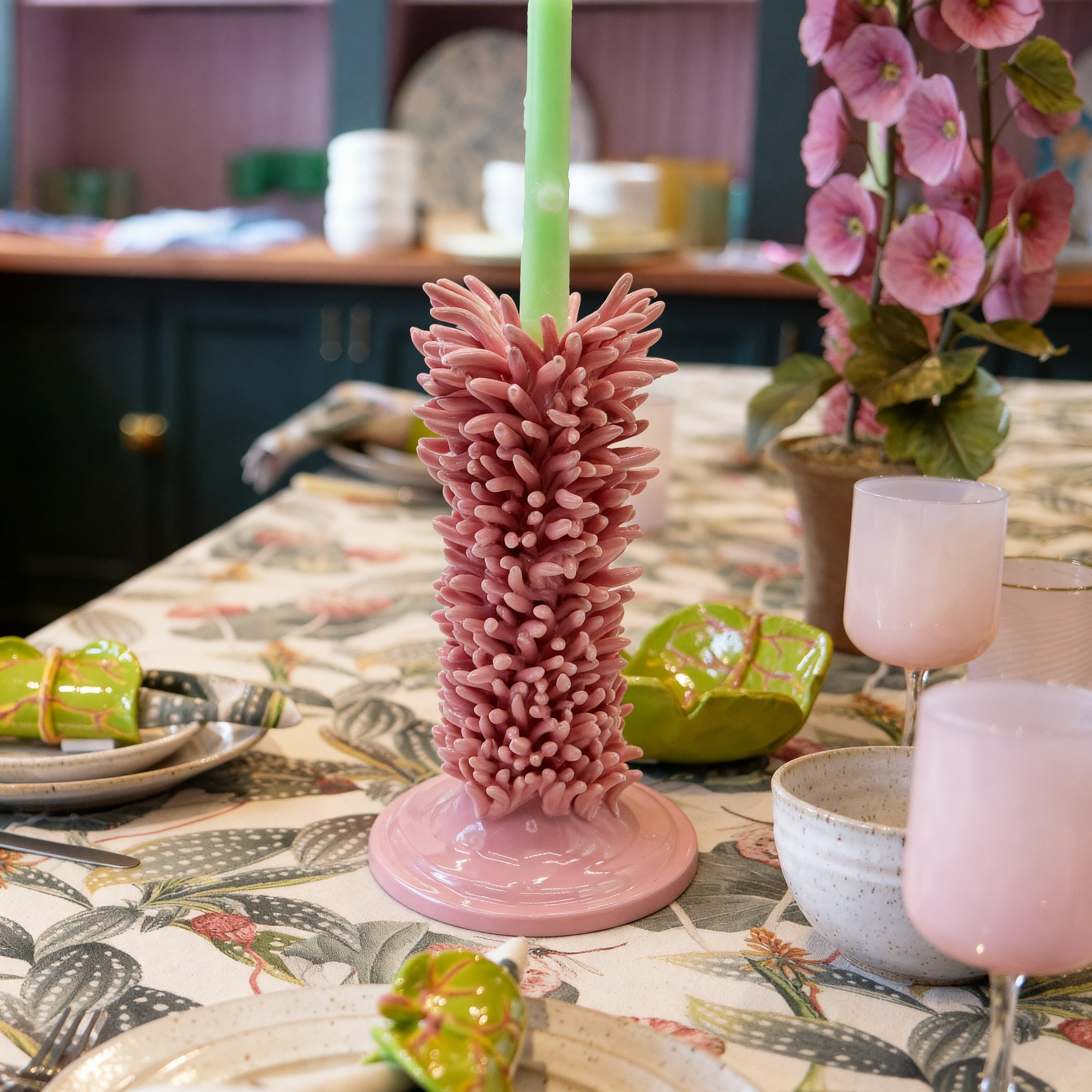 Pink Sea Anemone Candlestick