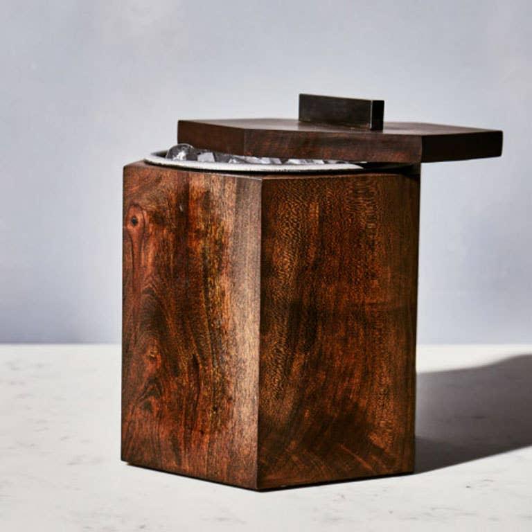Solid Walnut Ice Bucket - Southern Crafted