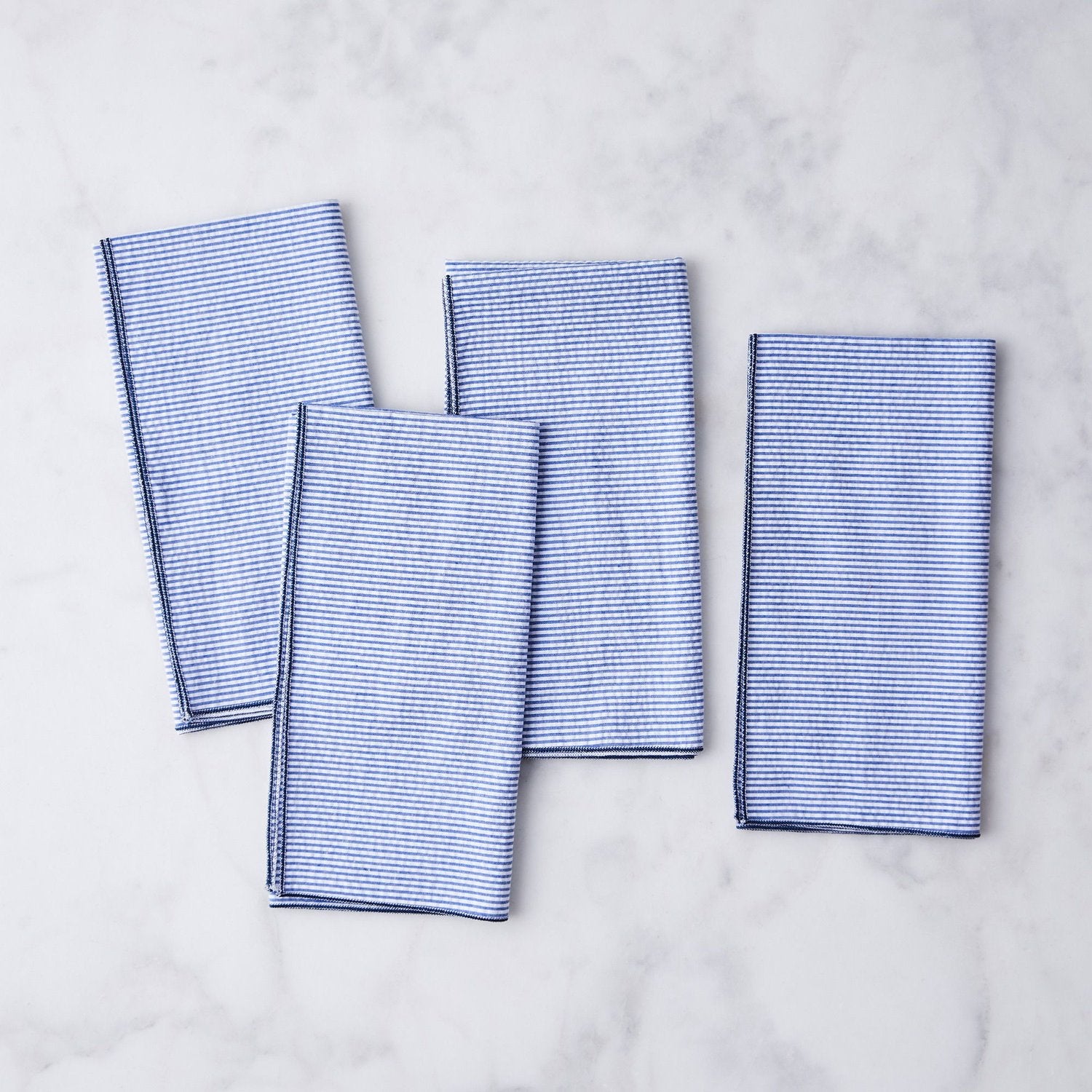 Blue Seersucker Sinner Napkins