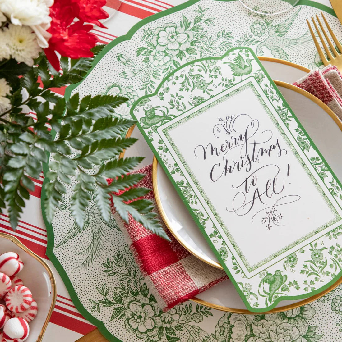 Regal Peacock Table Cards - Green