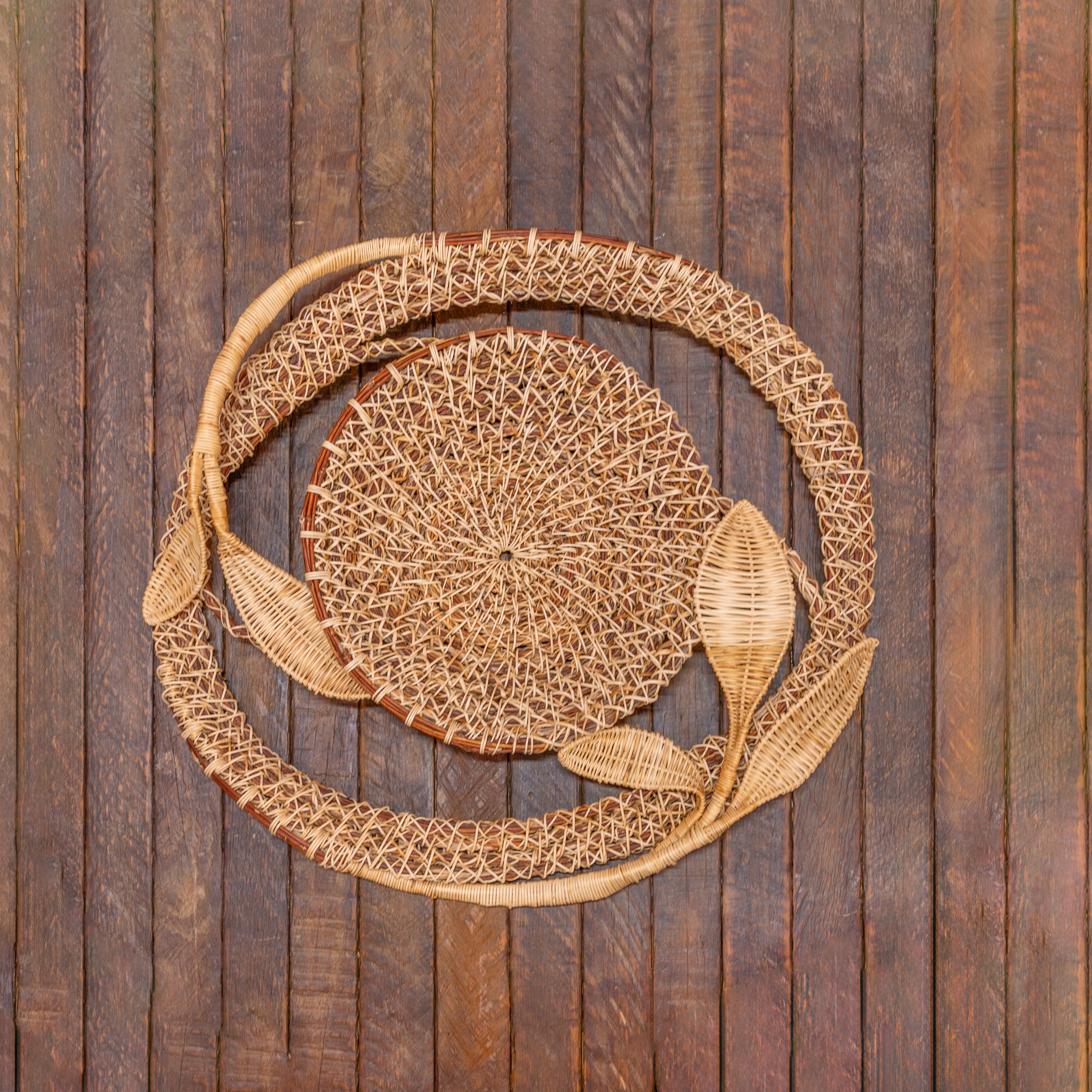 Woven Honeysuckle Sculptural Leaf Bowl 15 inch