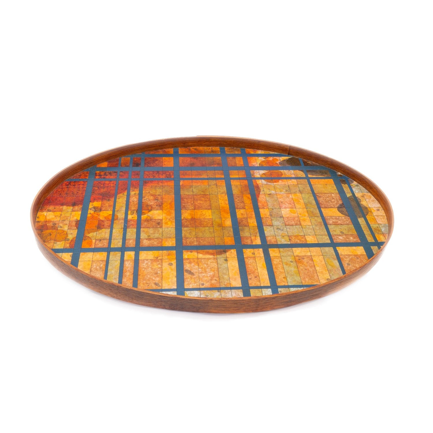 Plaid Oval Tray (P1216)