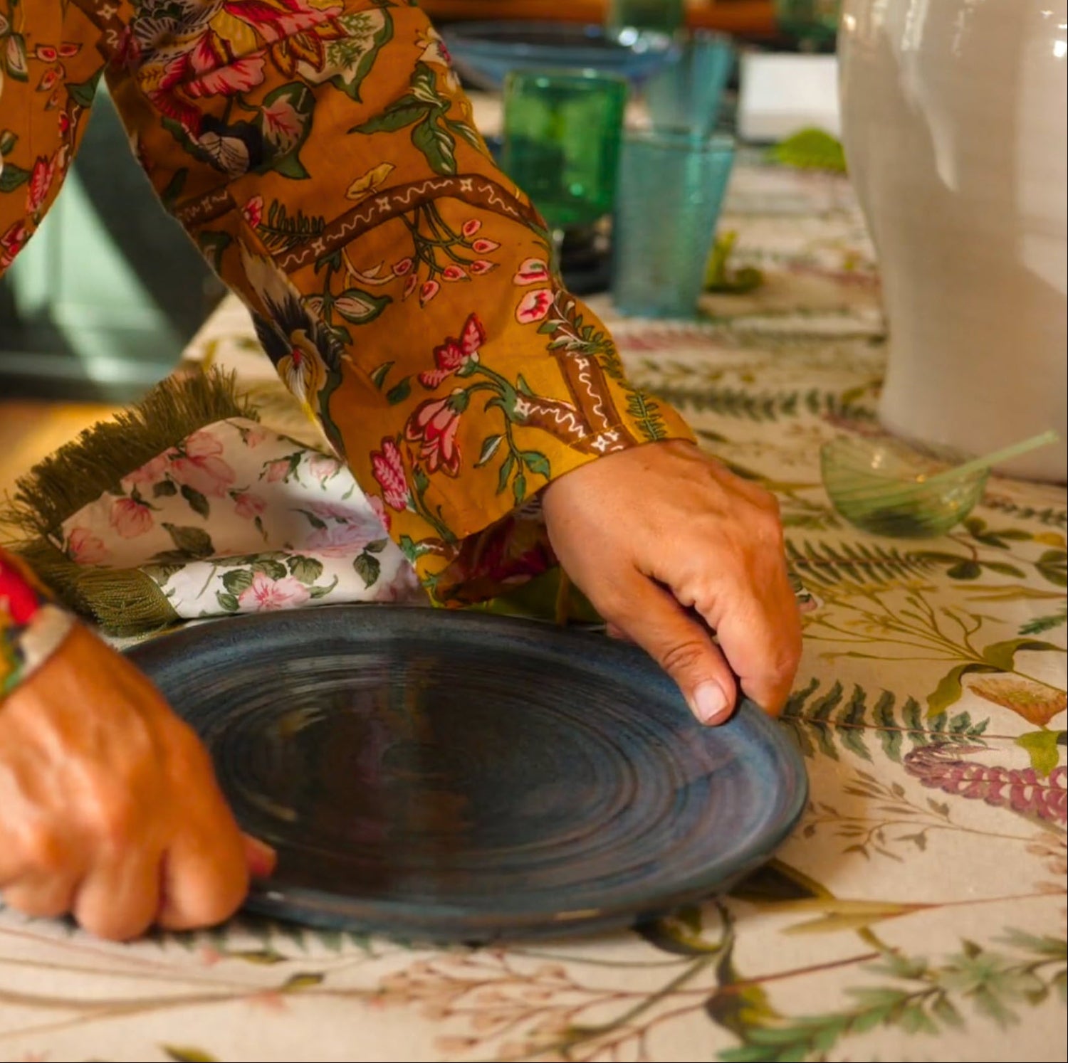 Linen Fern Tablecloth