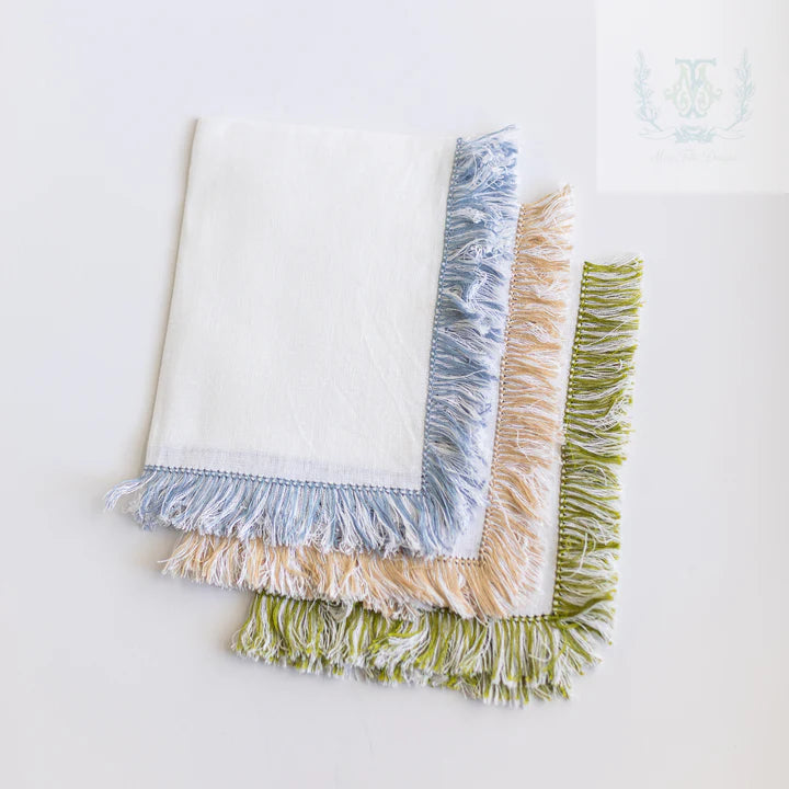 Hand Knotted Fringe Dinner Napkins