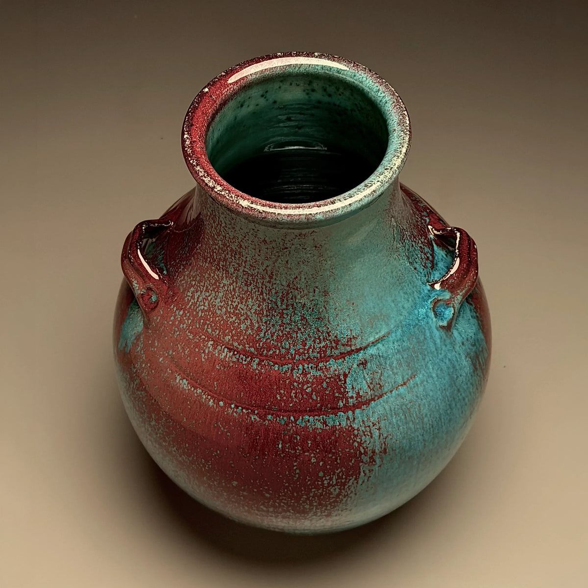 Handled Han Vase in Chinese Blue, 11.5"