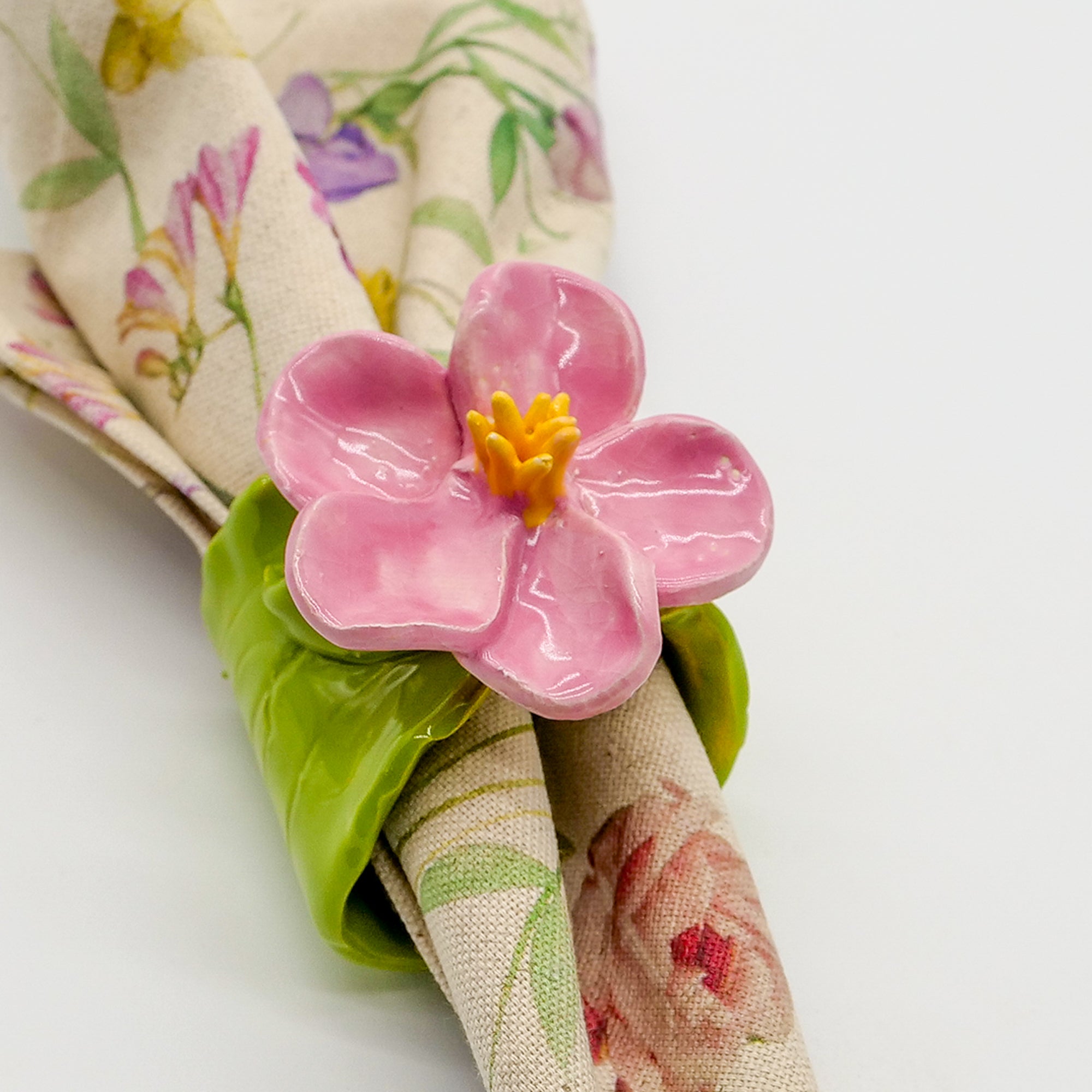 Pink Petal Porcelain Napkin Ring