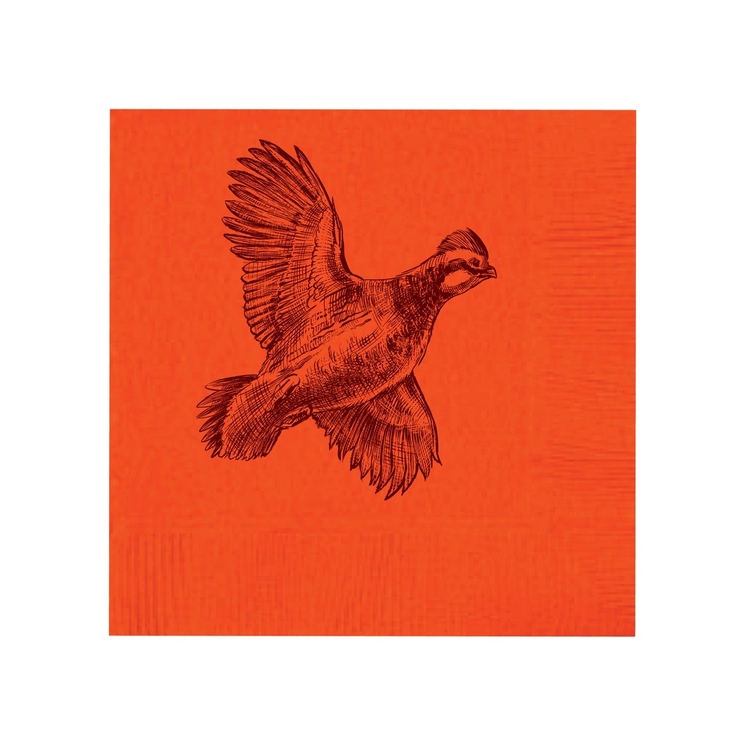 Quail Beverage Napkins - Orange