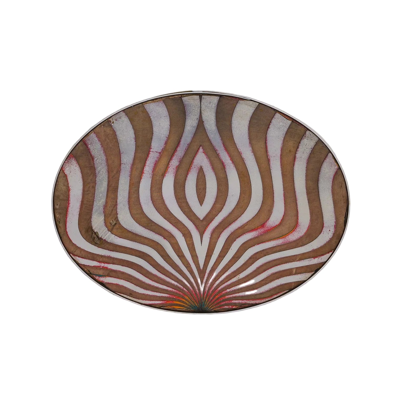 Decorative tray with a concentric circle pattern on a white background