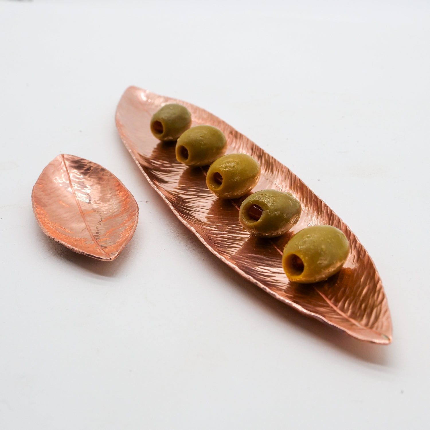Copper Olive Serving Tray and Pit Holder